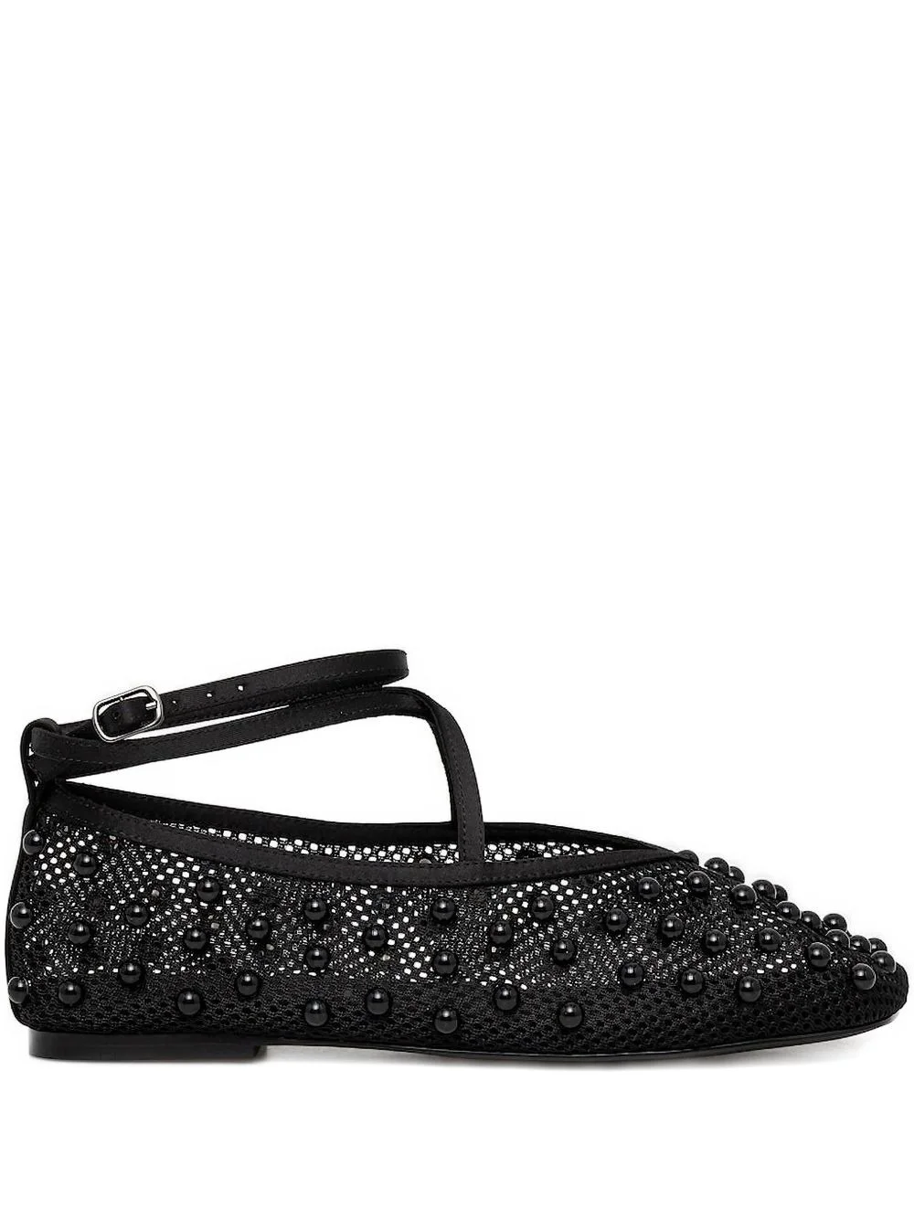 bead-embellished mesh ballet flats - 1