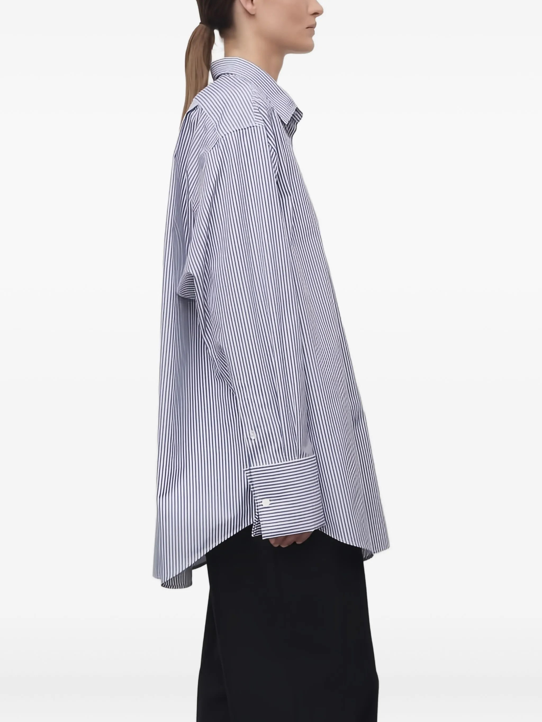 stripe-pattern cotton shirt - 3