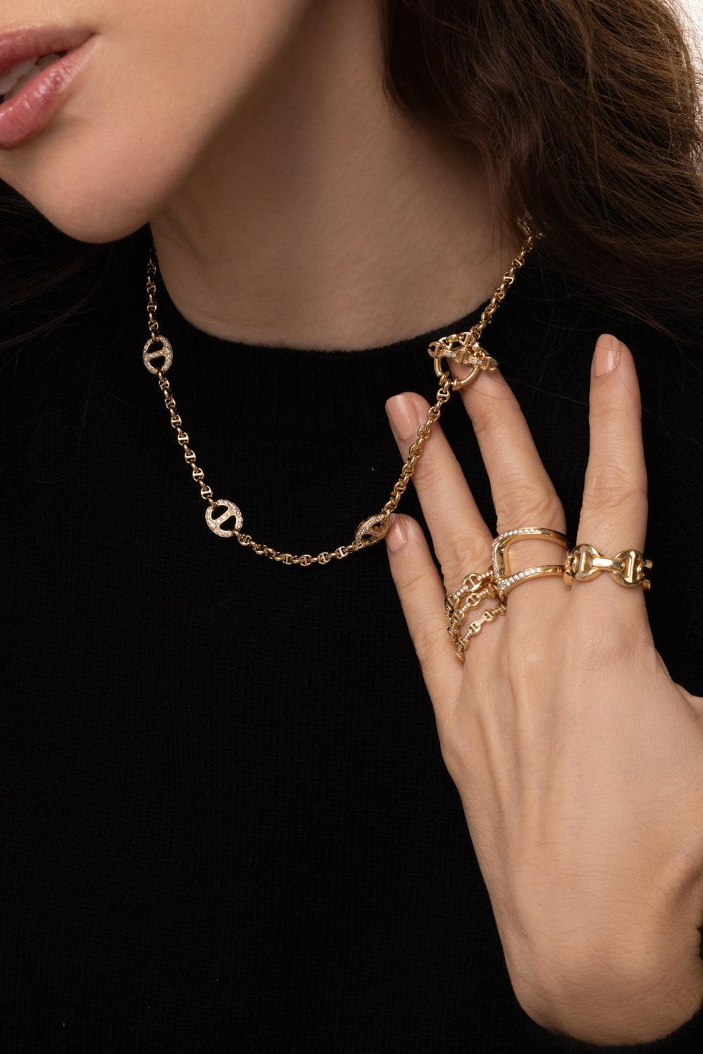 Micro Open Link Station Necklace - 3