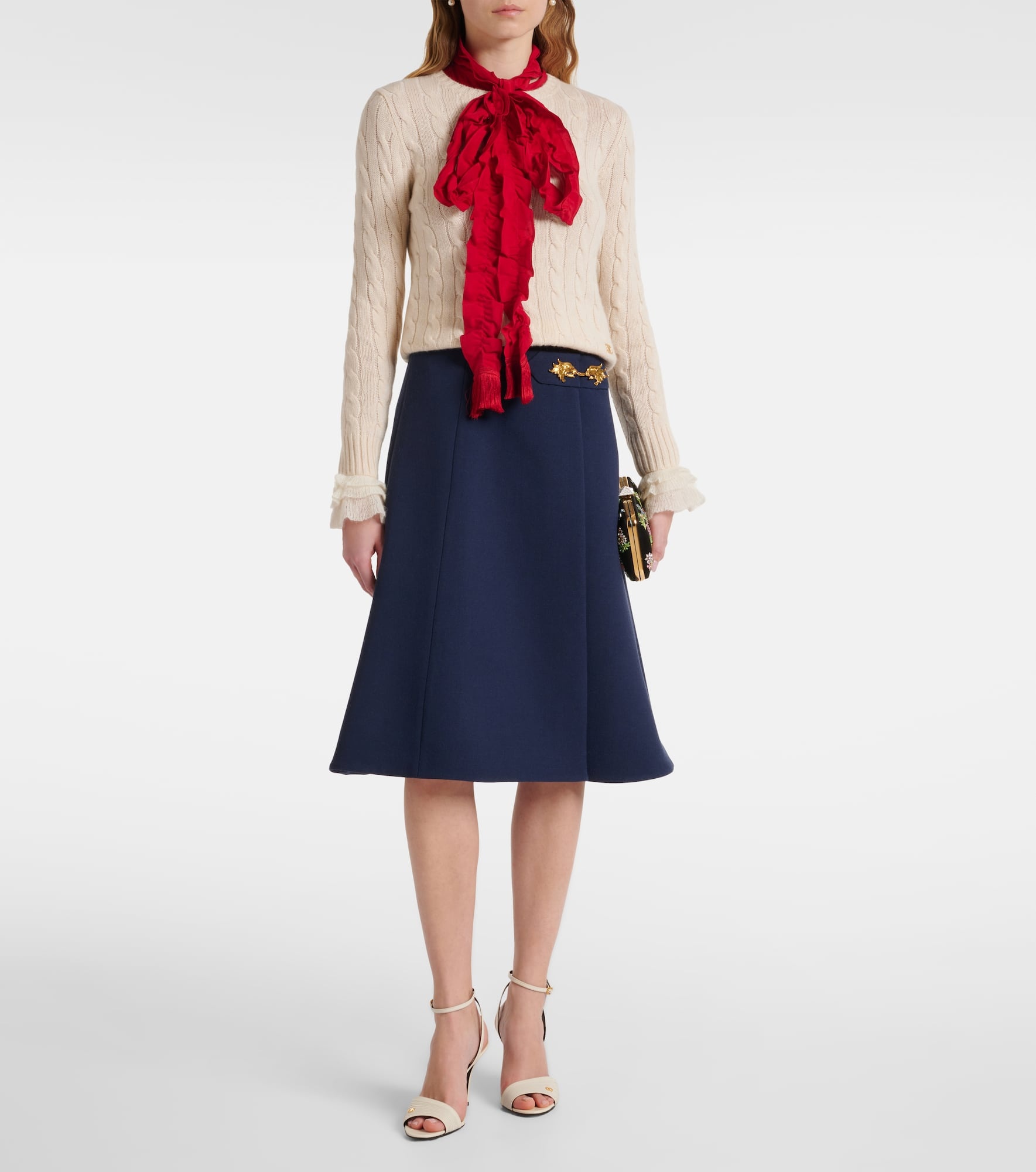 Virgin wool crêpe midi skirt - 2