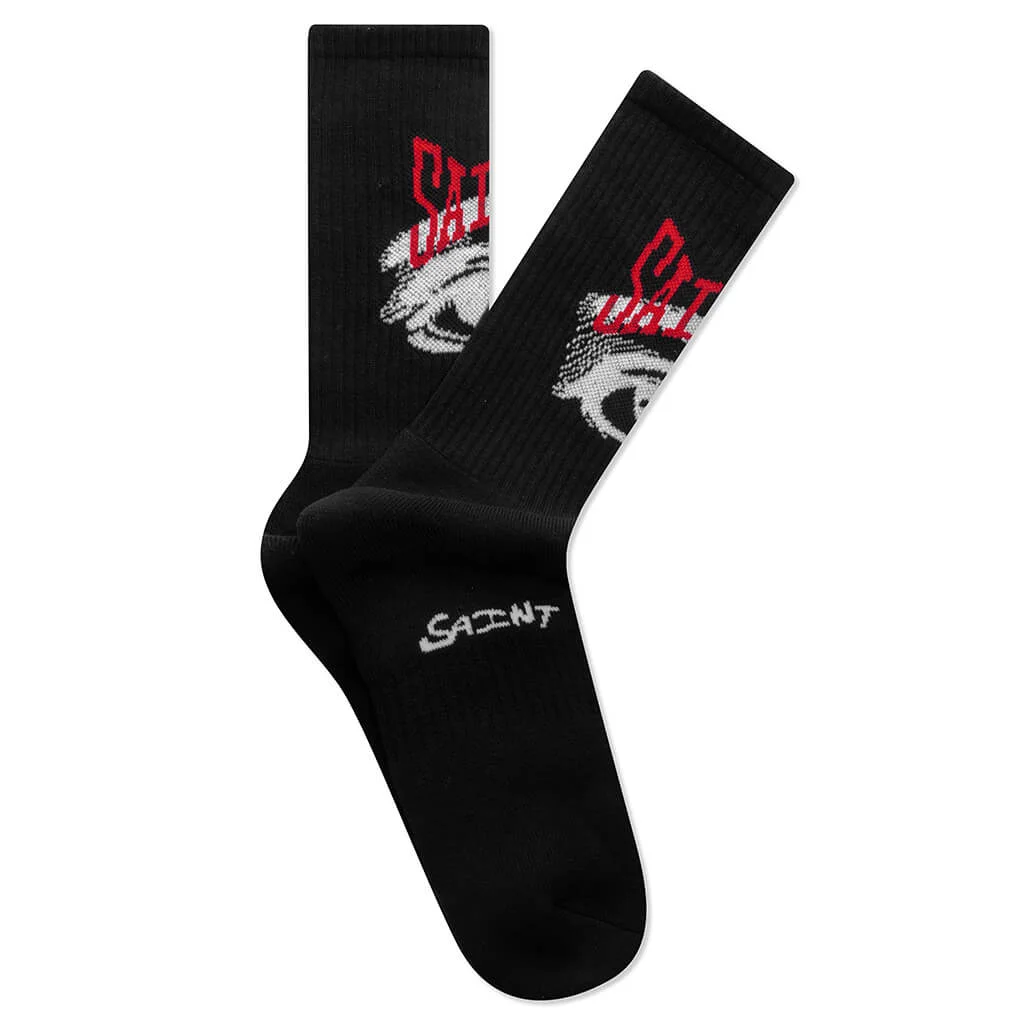 SAINT EYE SOCKS - BLACK - 1