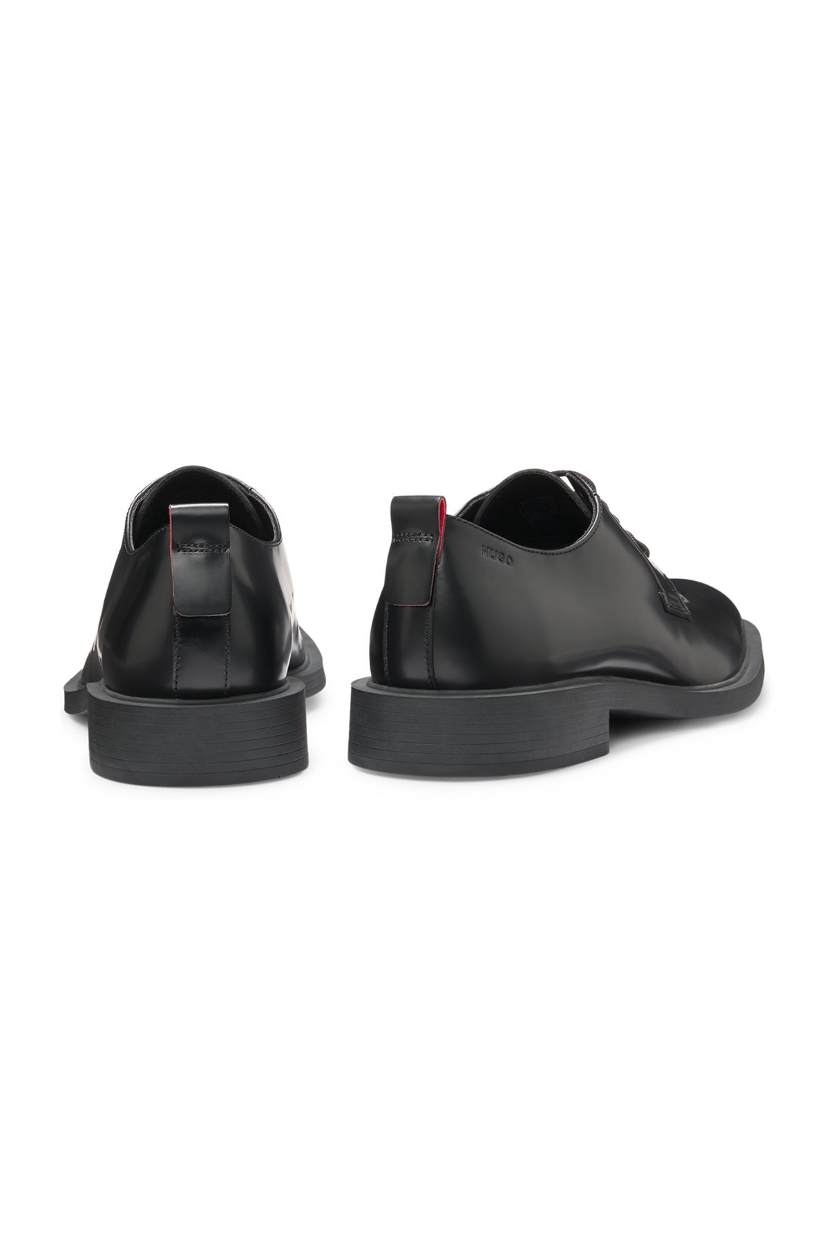 LEATHER DERBY SHOES WITH LOGO DETAIL - 5