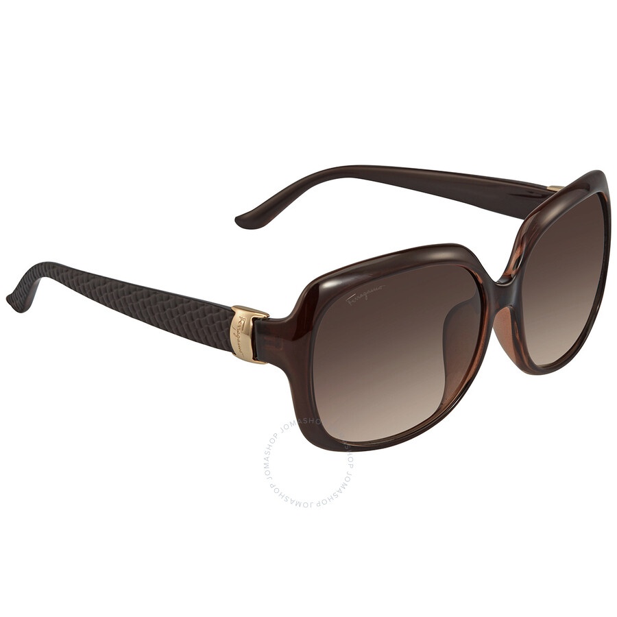 Salvatore Ferragamo Brown Gradient Rectangular Ladies Sunglasses SF739SA 210 59 - 3