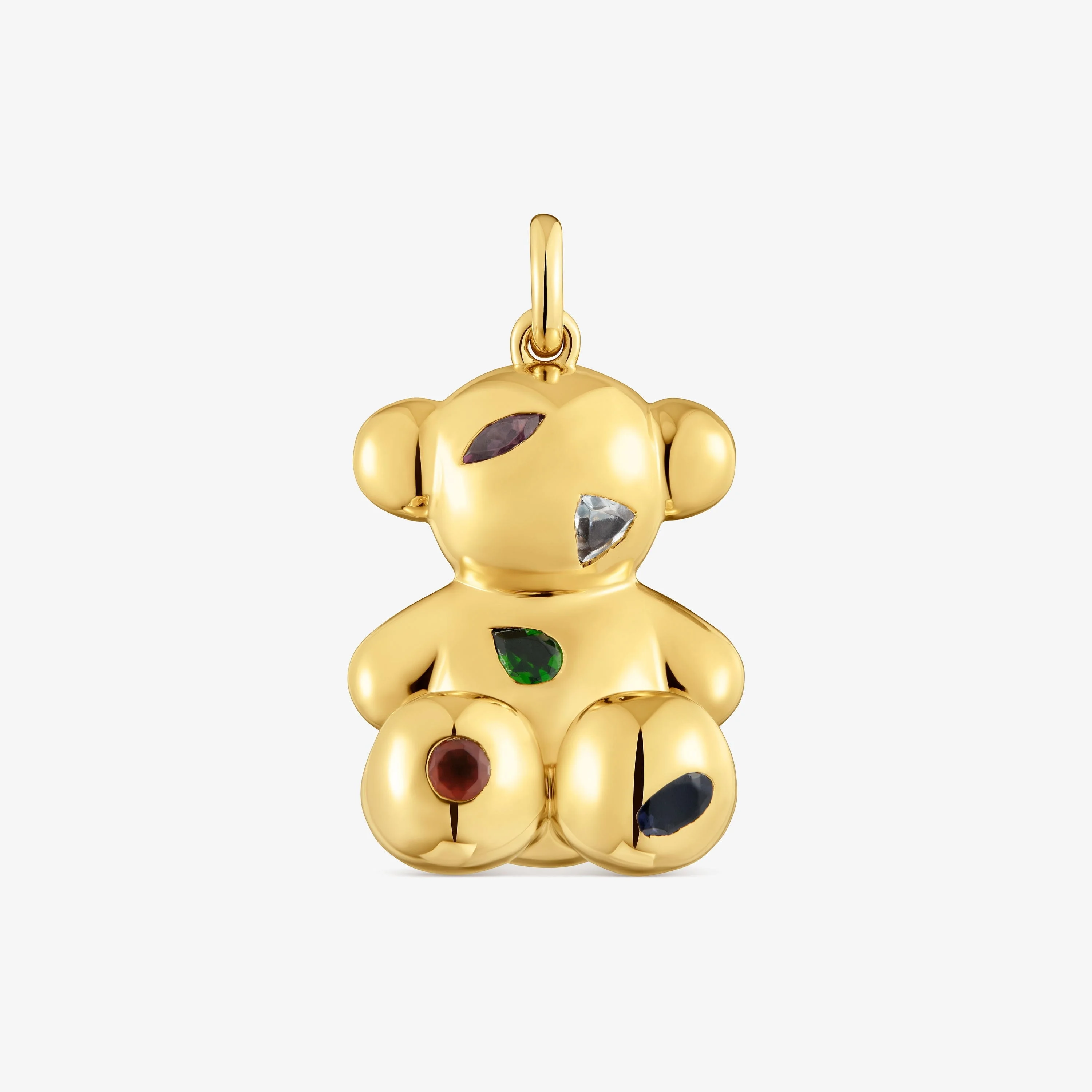 Bear Pendant with 18K gold vermeil and gemstones Bold Bear - 1