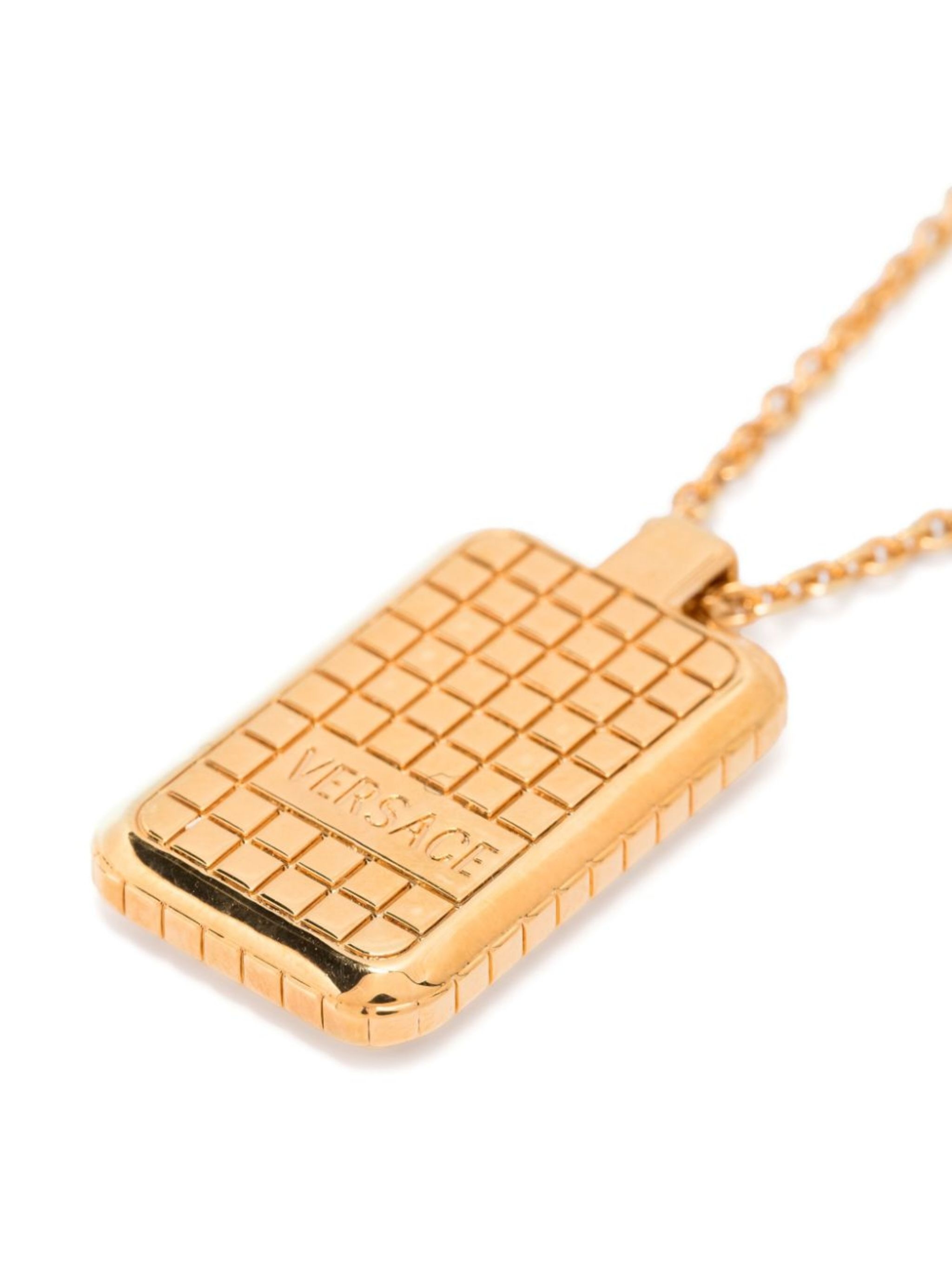 logo-engraved pendant necklace - 3