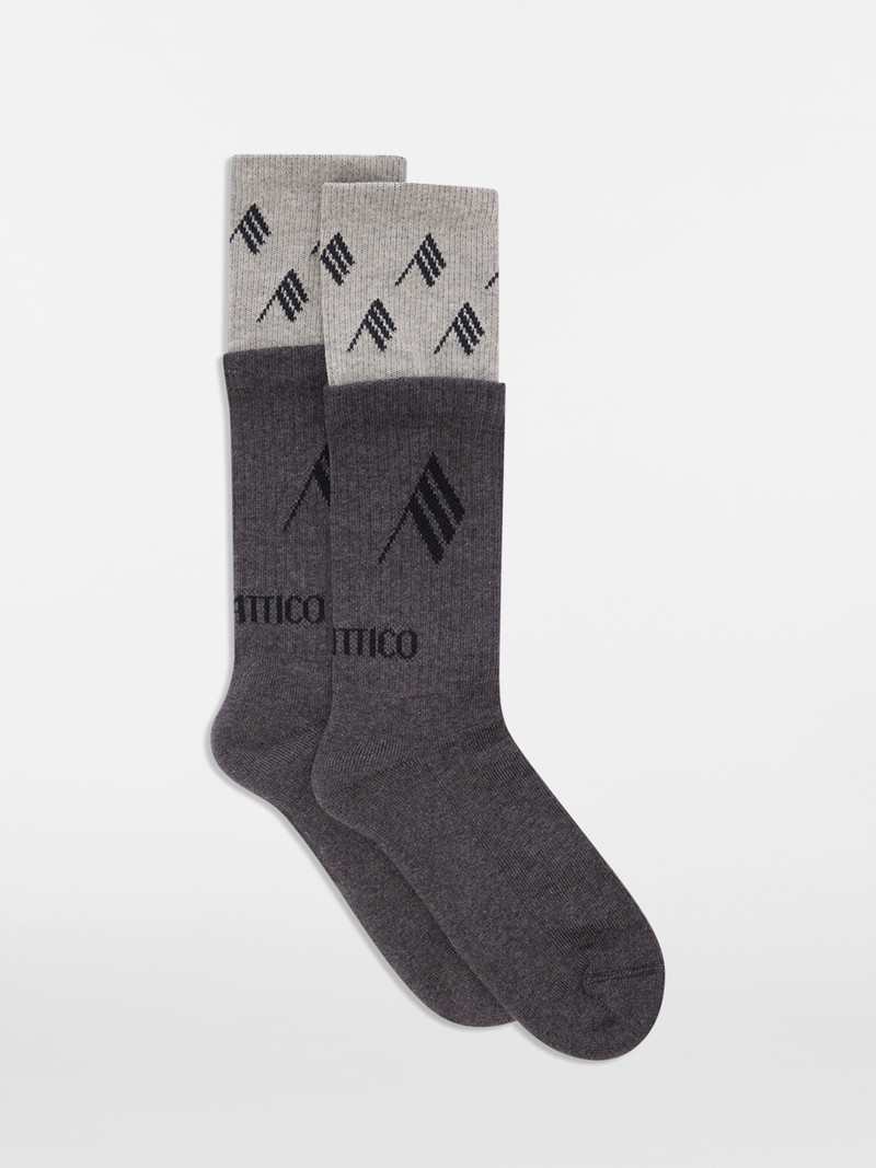 BLACK AND GREY DOUBLE SOCKS 1