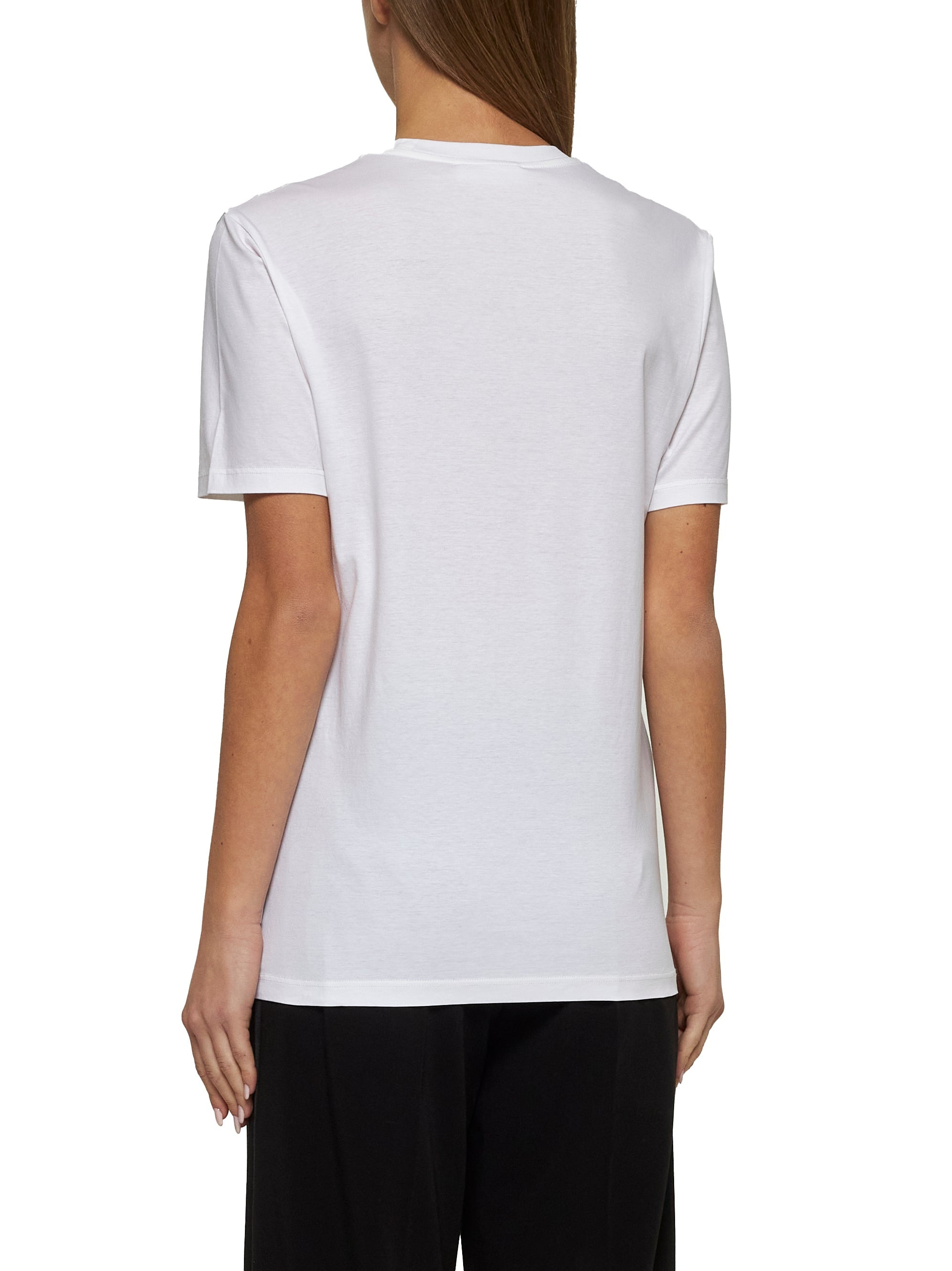 Jil Sander Women White Cotton Jersey Crewneck T-Shirt - 3