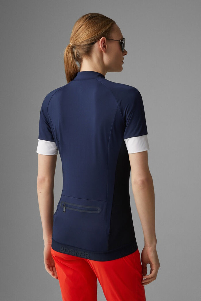 Fritzi Bike shirt in Navy blue/Orange 3