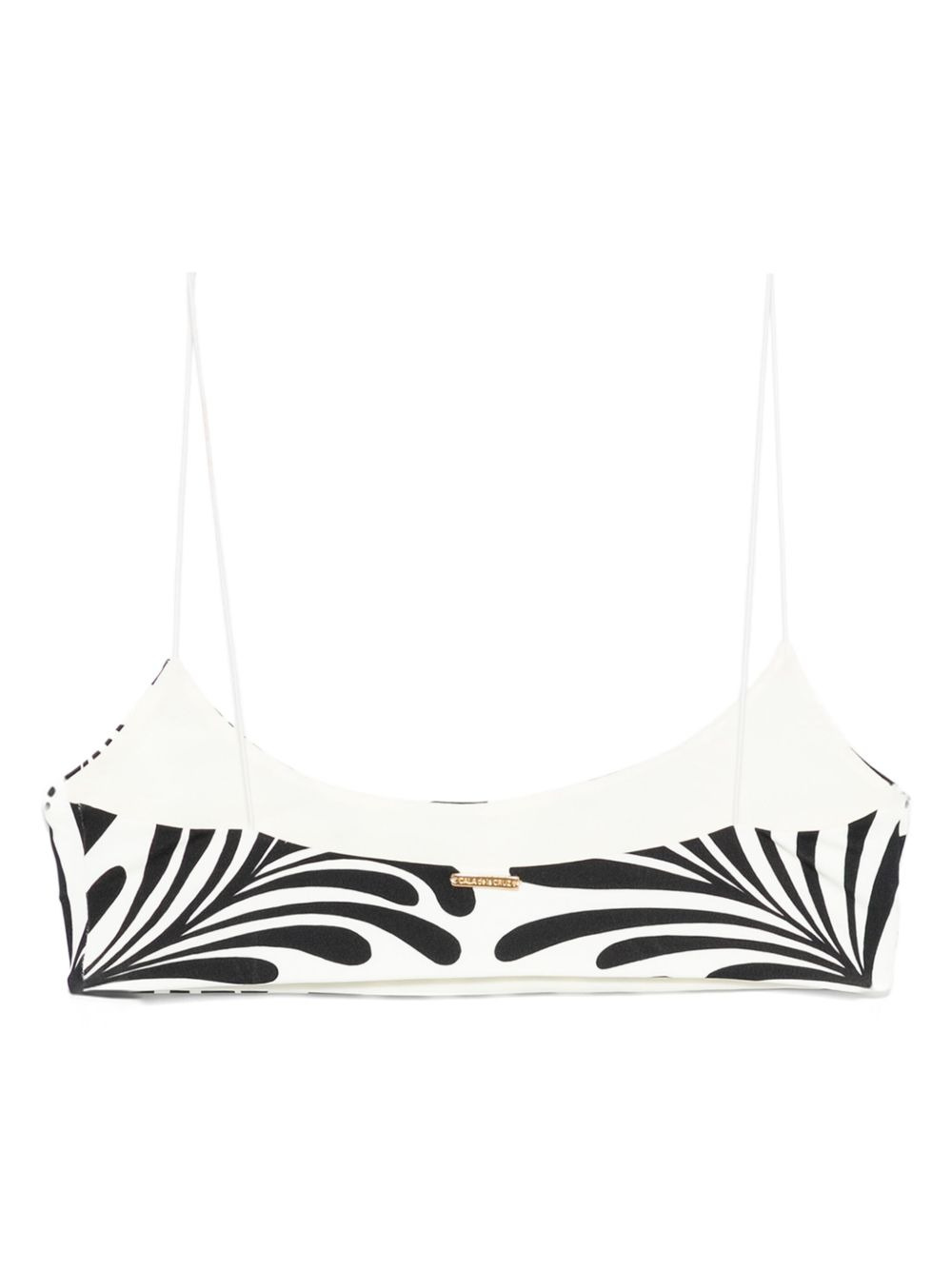 leaf-print bikini top - 2