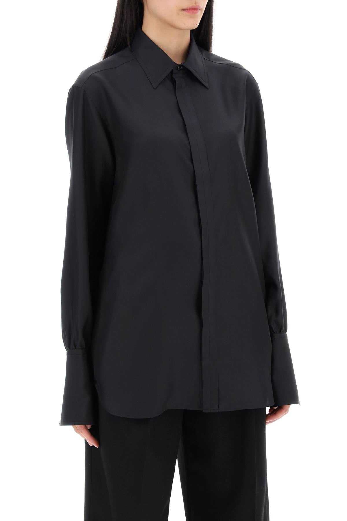 Burberry Long-Sleeved Silk Shirt Women - 2