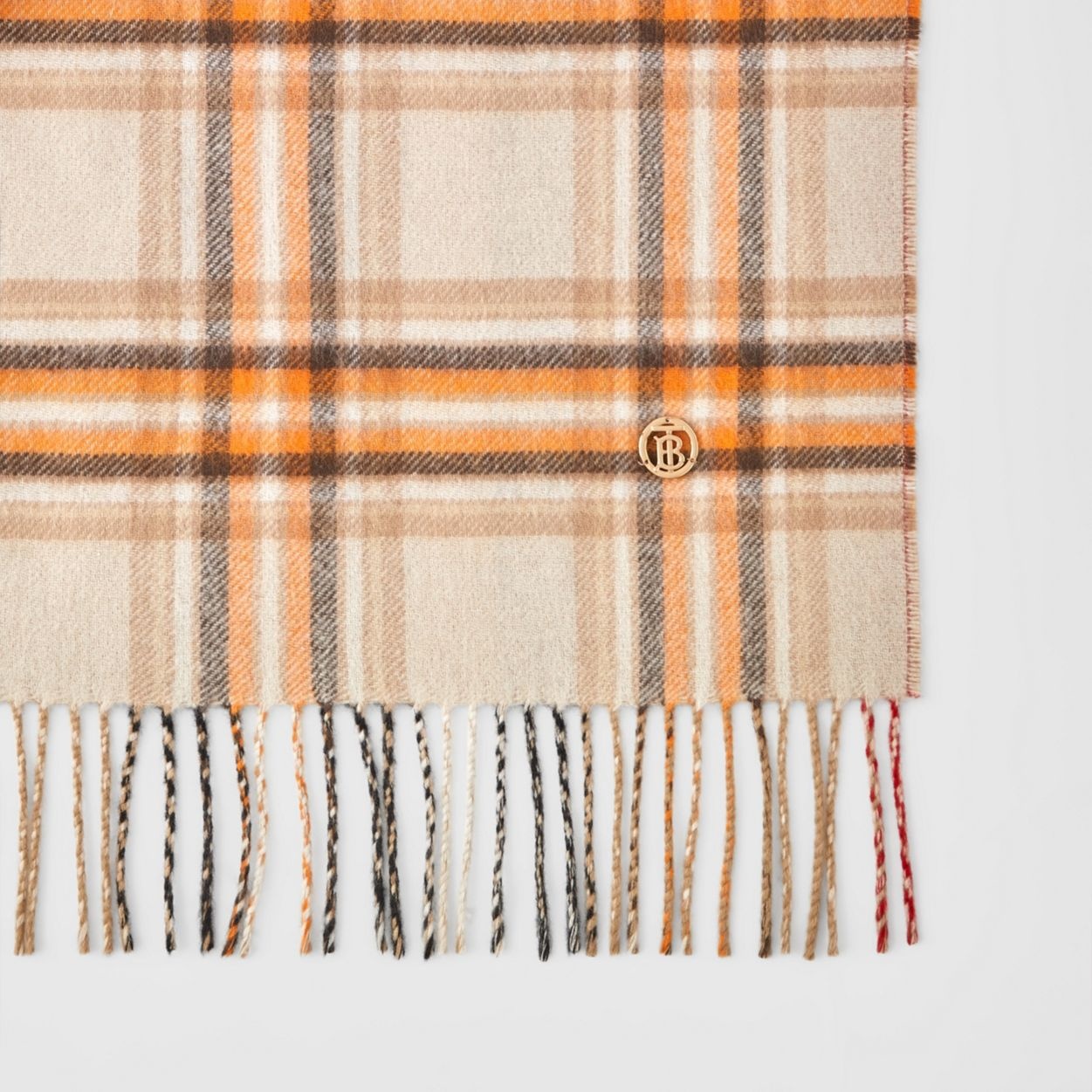 Reversible Check and Icon Stripe Cashmere Scarf - 10