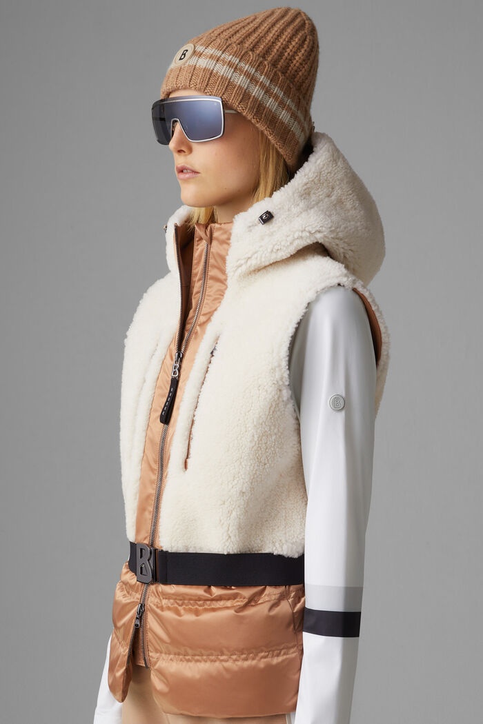 Katia Lambskin waistcoat in Off-white/Camel - 5