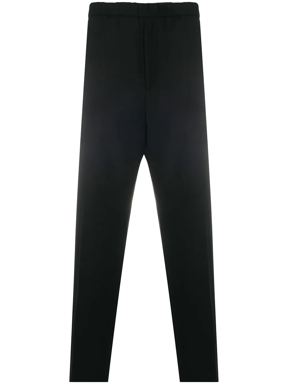 elasticated-waist straight trousers - 1