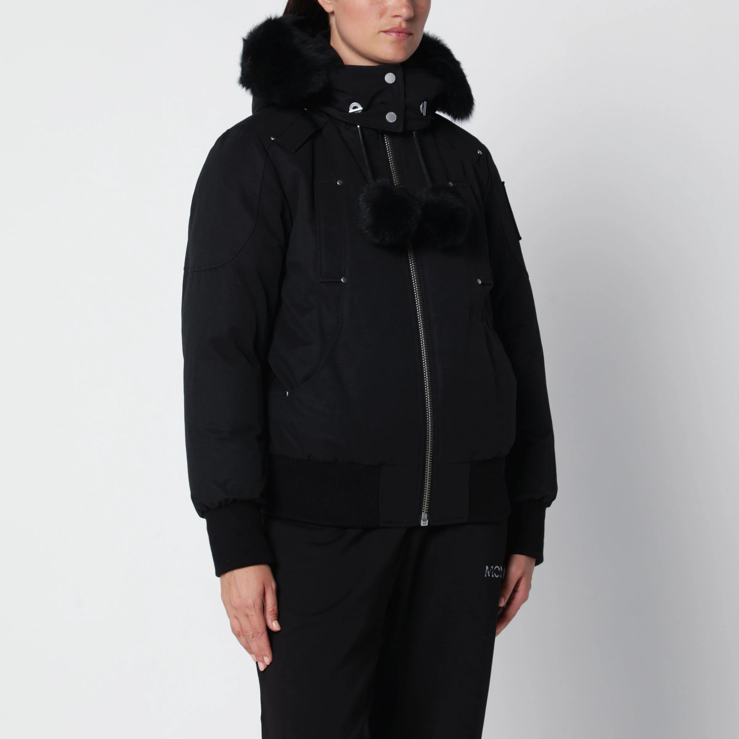 Debbie Original Black Hooded Bomber Jacket - 1