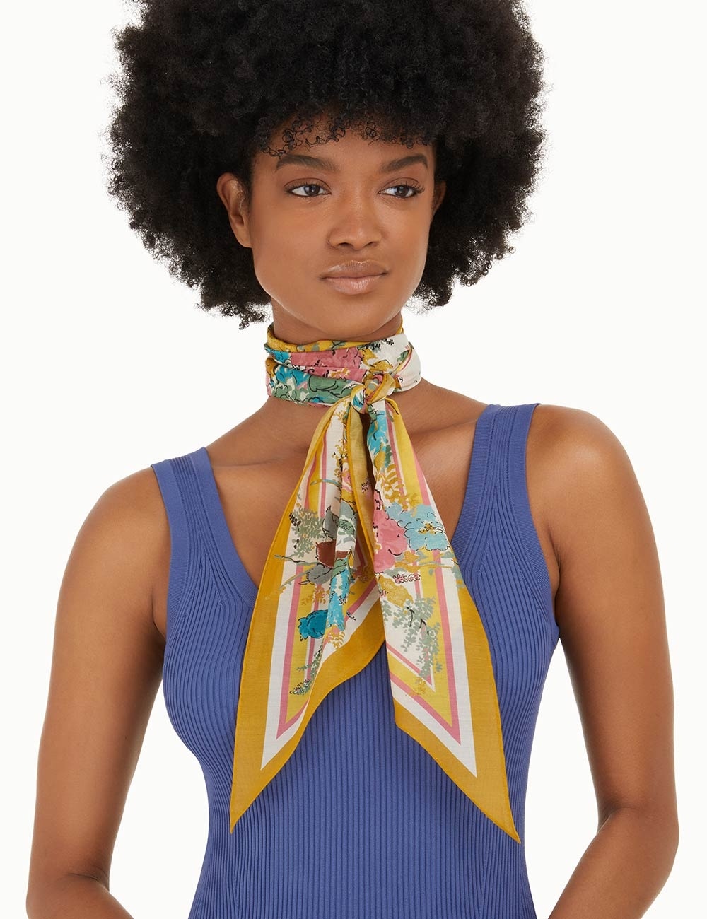 SILK COTTON NECK SCARF - 2