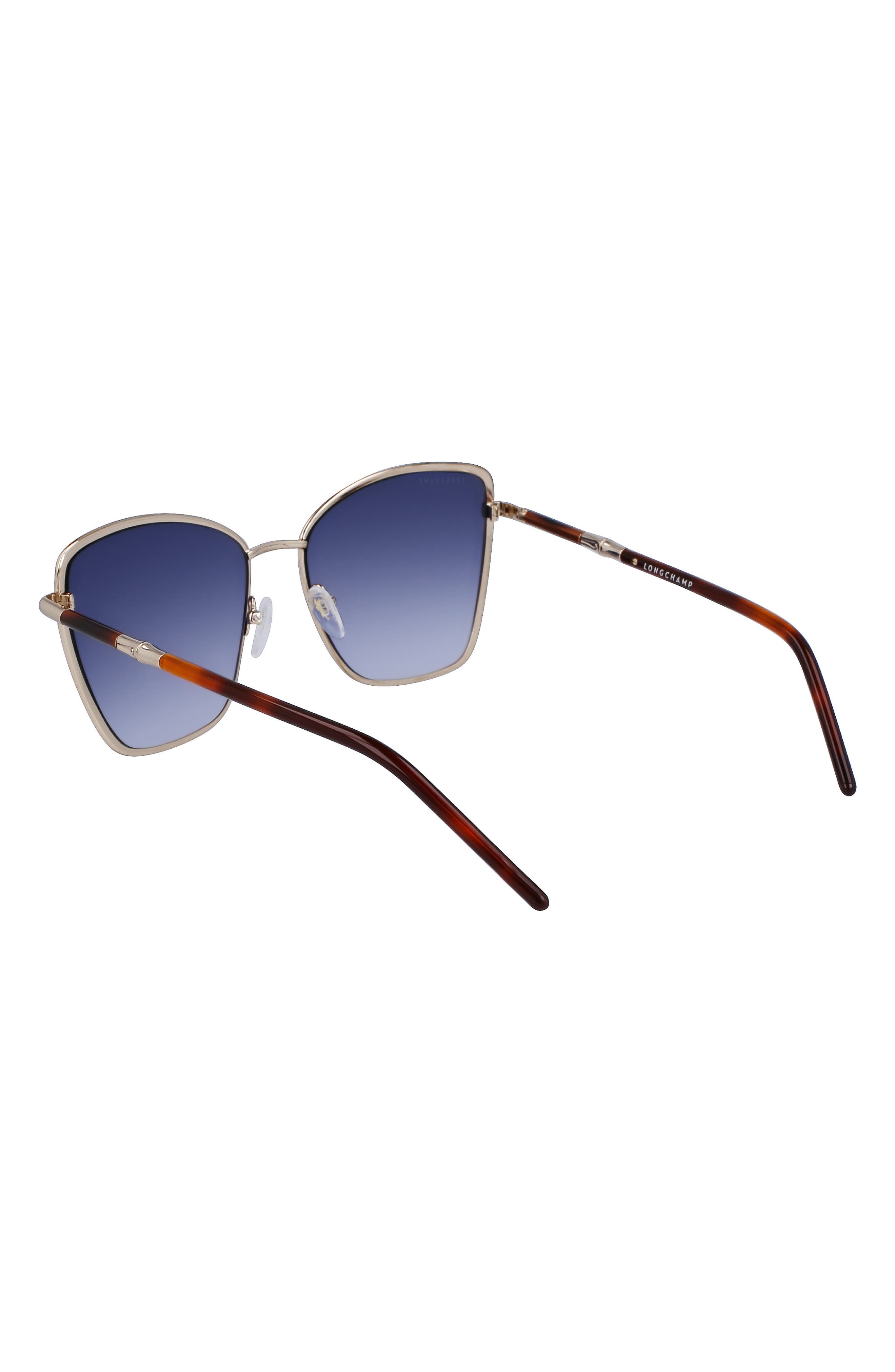 Longchamp 58mm Gradient Butterfly Sunglasses in Havana/Gradient Blue at Nordstrom - 3