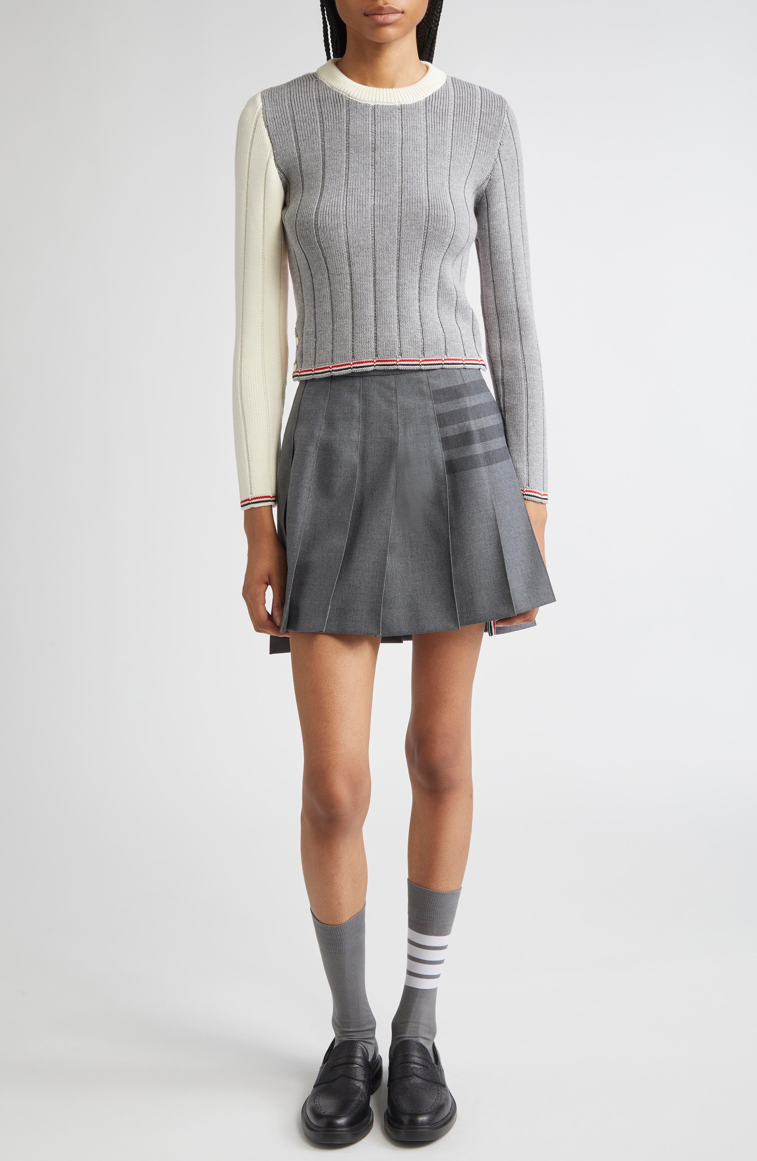 Thom Browne Fun-Mix Ladder Stitch Wool Sweater in Multicolor Mix at Nordstrom - 2