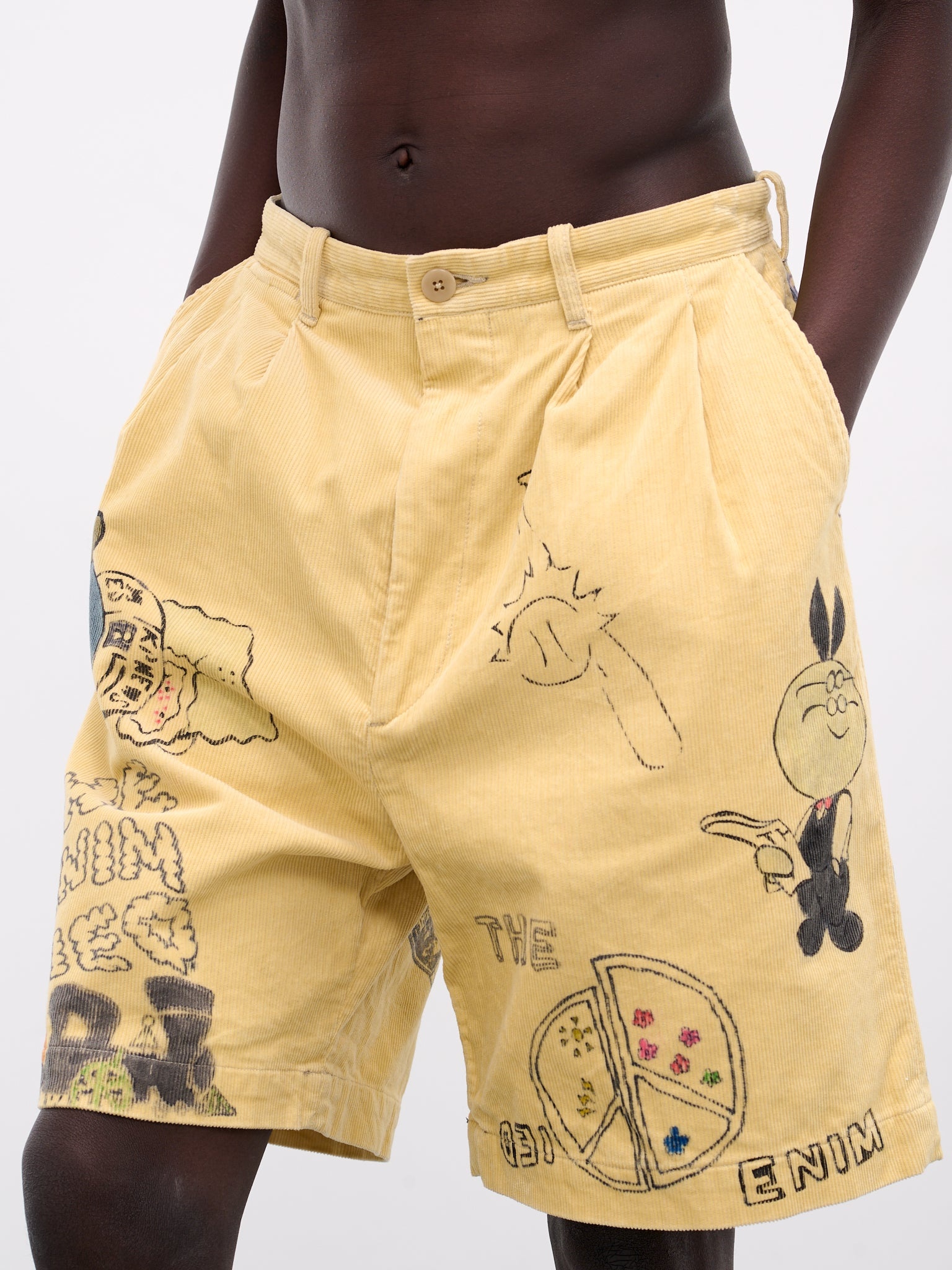 'Memorial Paint' Baggy Corduroy Shorts - 4