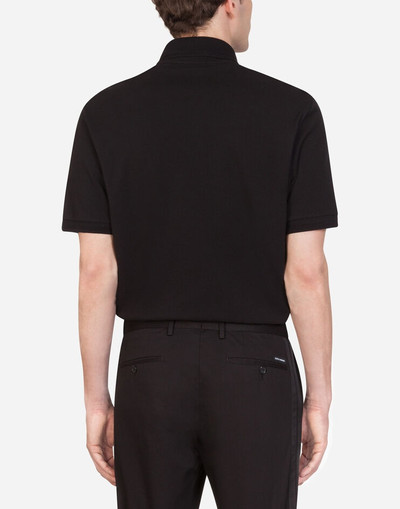 Dolce & Gabbana Piqué cotton polo shirt with patch outlook