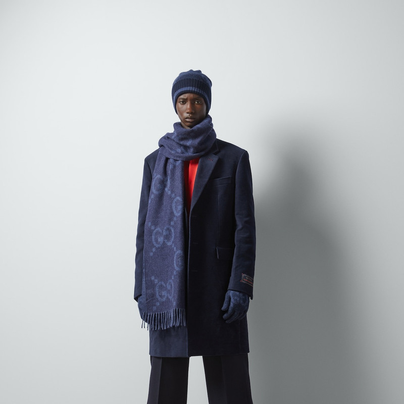 GG cashmere jacquard scarf 3