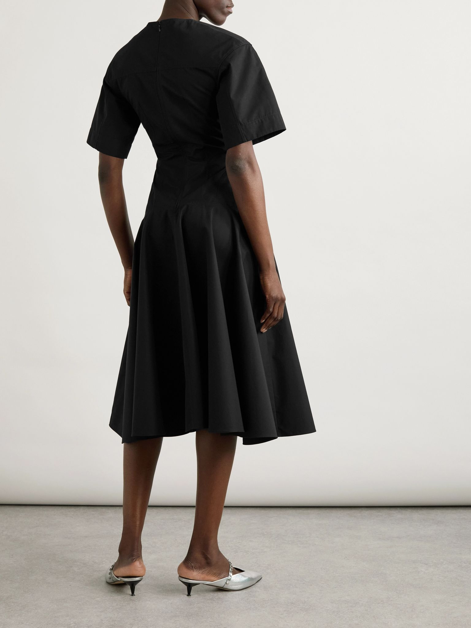 Day organic cotton-poplin midi dress Black - 3