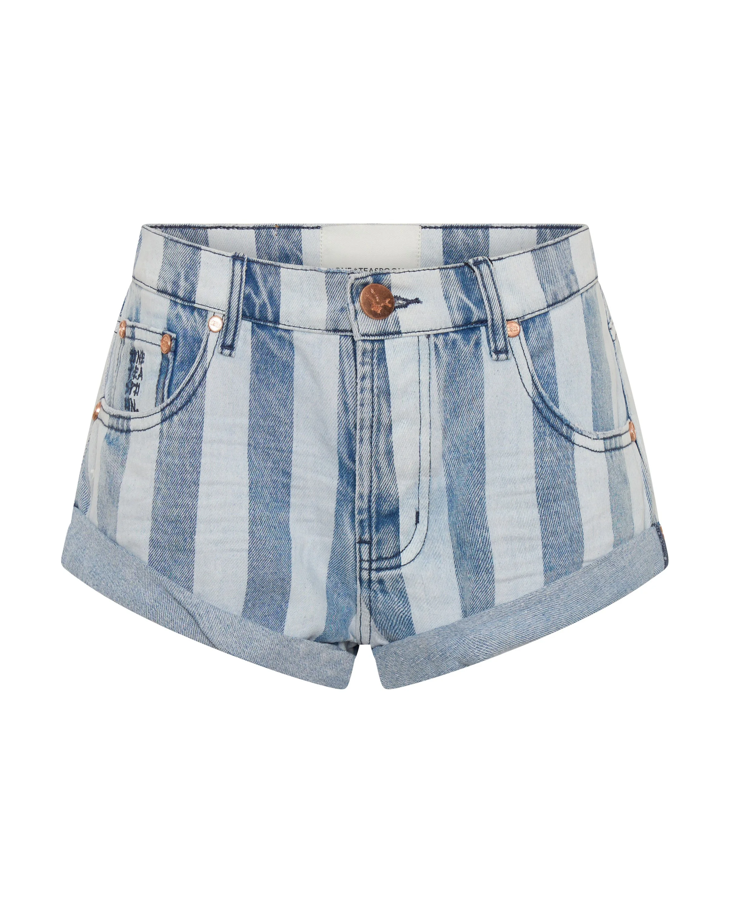 Bandits Low Waist Denim Shorts - Beach Club Stripe - 1