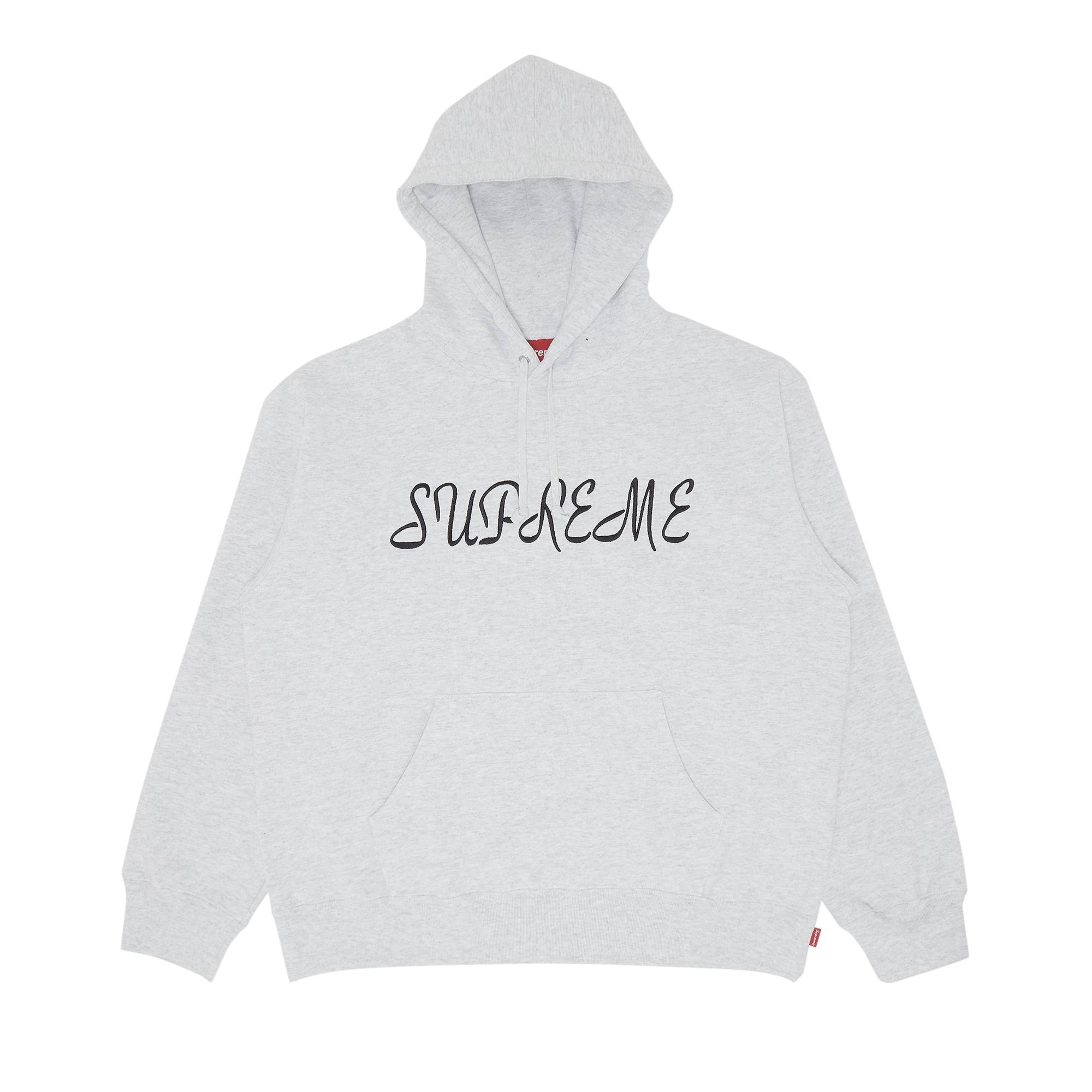 Supreme Supreme Script Hooded Sweatshirt 'Ash Grey' | REVERSIBLE