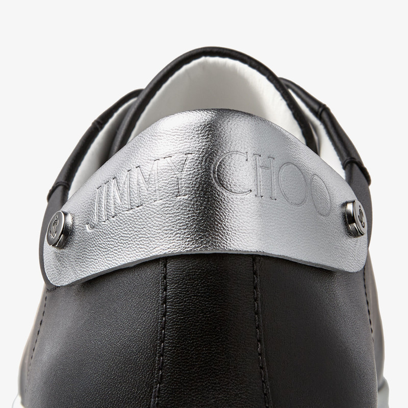 Rome/M
Black Calf Leather and Silver Metallic Nappa Low Top Trainers 3