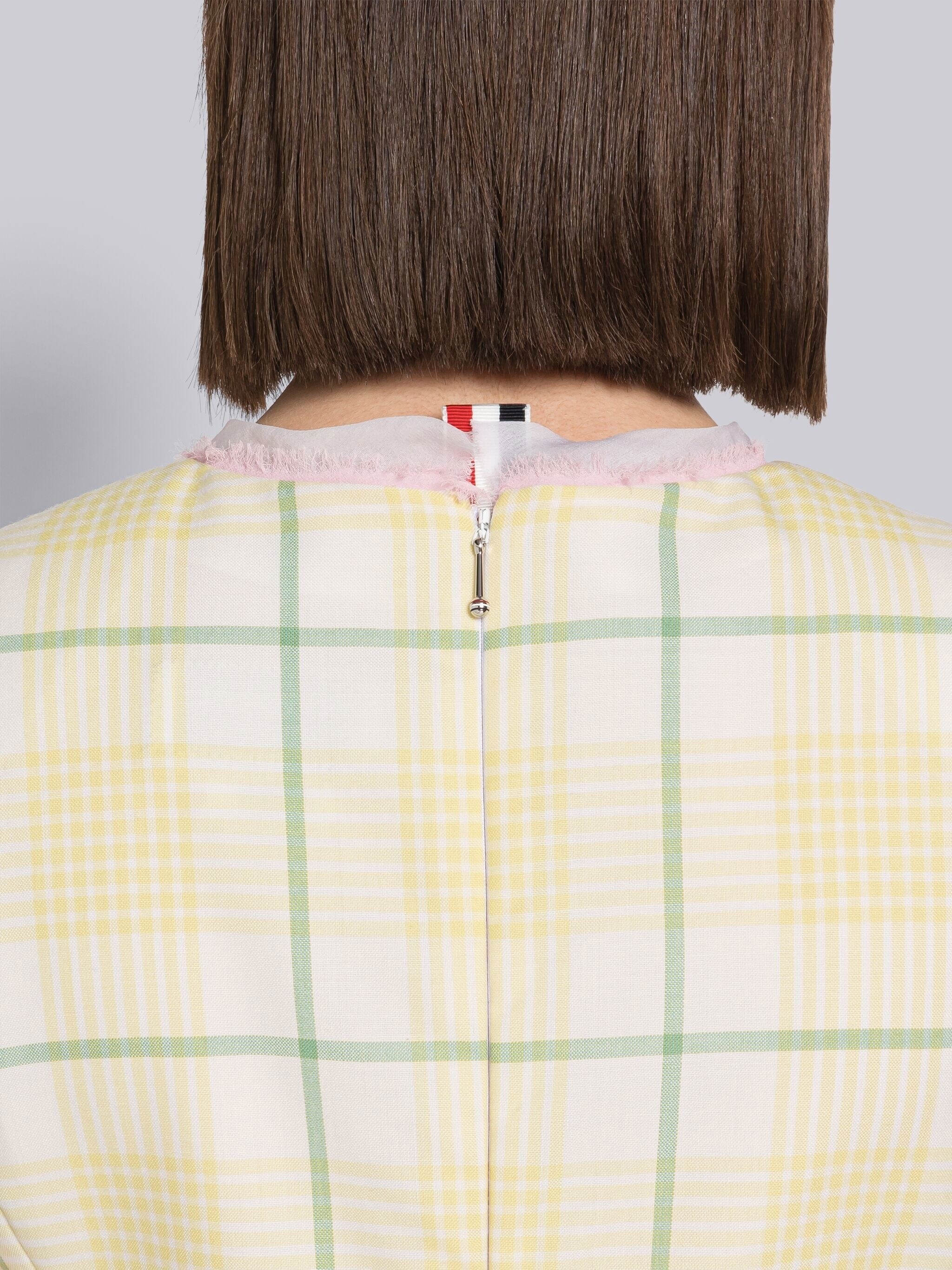 Hairline Check Suiting 4-Bar Pleat Back Dress - 6