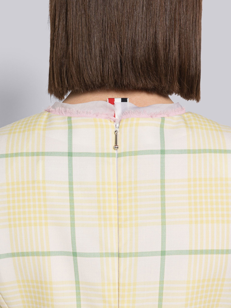 Hairline Check Suiting 4-Bar Pleat Back Dress 6