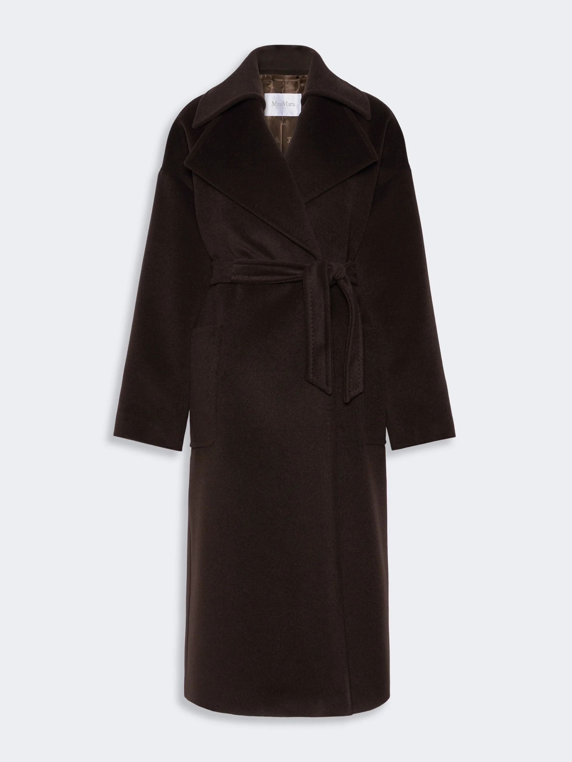 PANDA Wool, alpaca and cashmere robe coat - DARK BROWN - 1