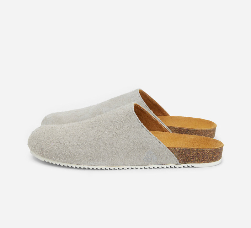 Mule - Shaggy Grey Suede 1