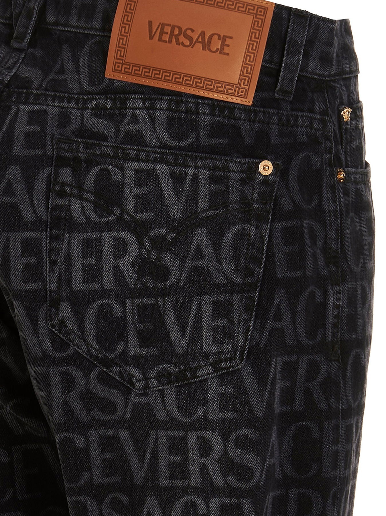 Logo Print Jeans Black - 4