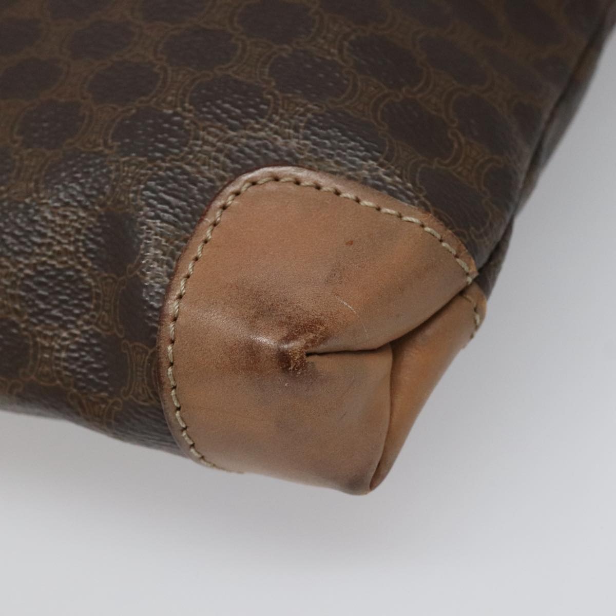 CELINE Macadam Canvas Hand Bag Pvc Brown - 14