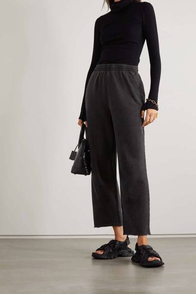 BALENCIAGA Cropped cotton-jersey track pants outlook