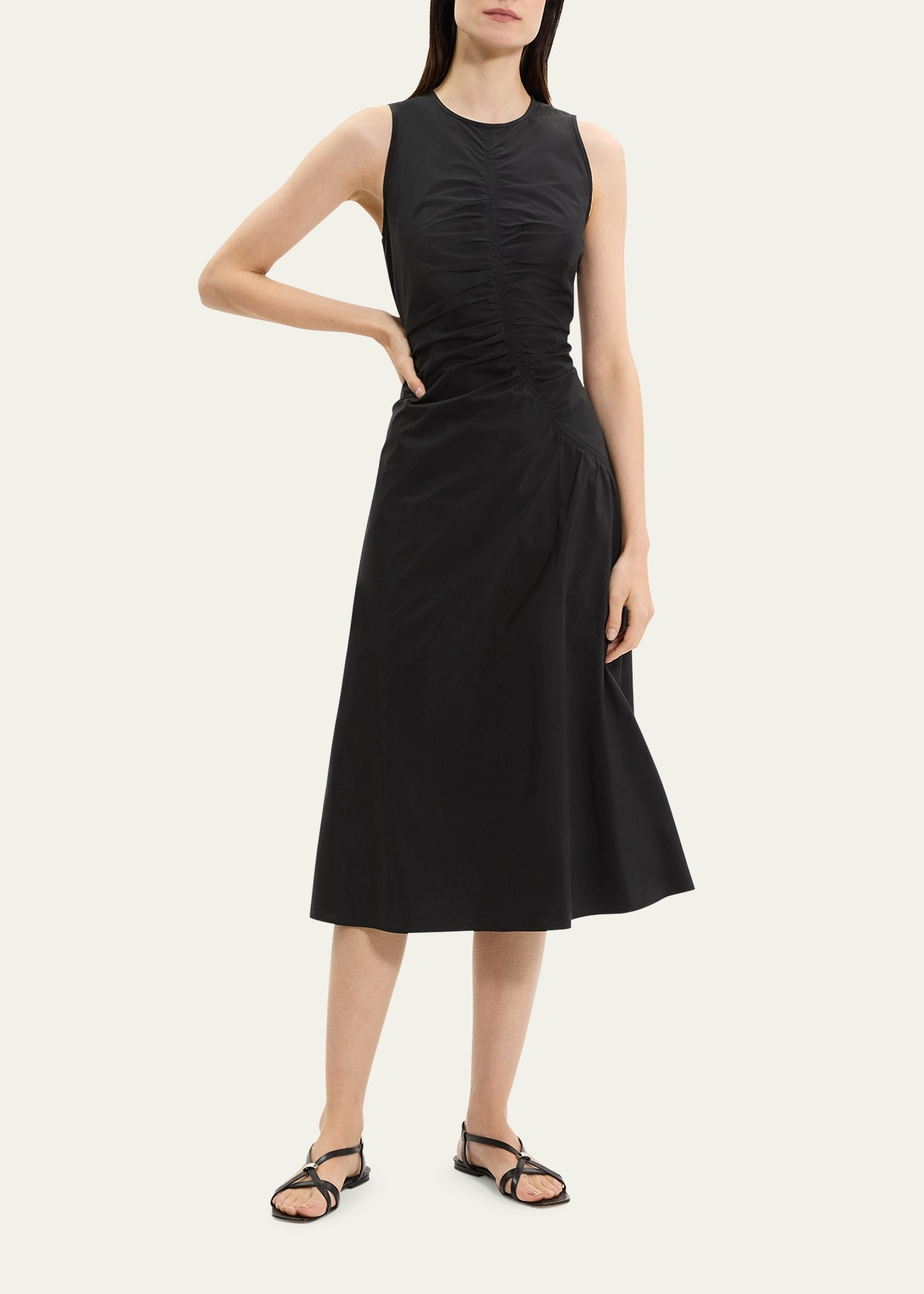 Asymmetric Ruched Tank Dress - 2