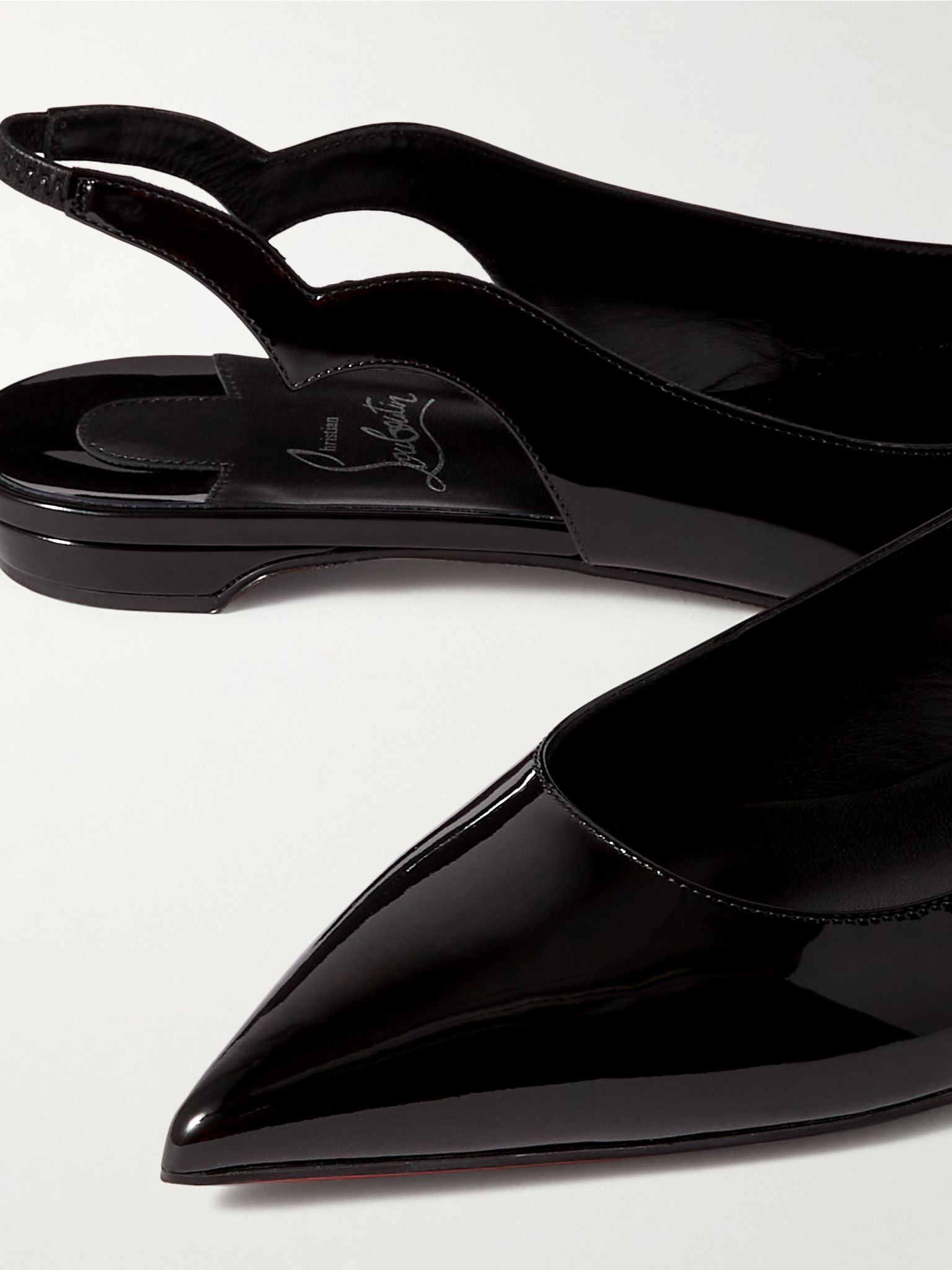 Hot Chikita patent-leather slingback point-toe flats Black - 4