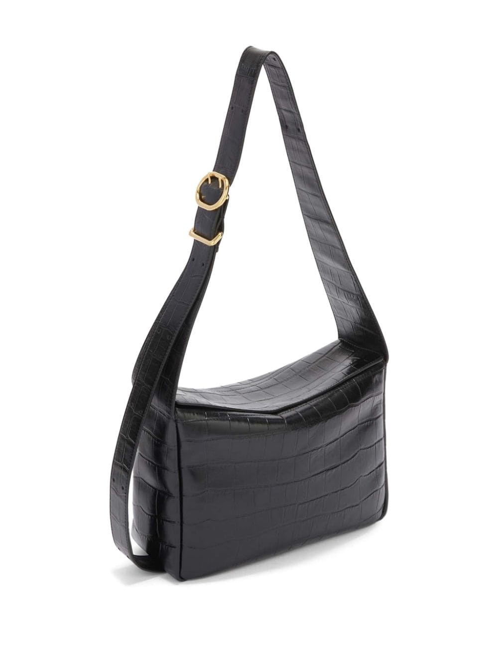 crocodile-embossed leather crossbody bag - 3