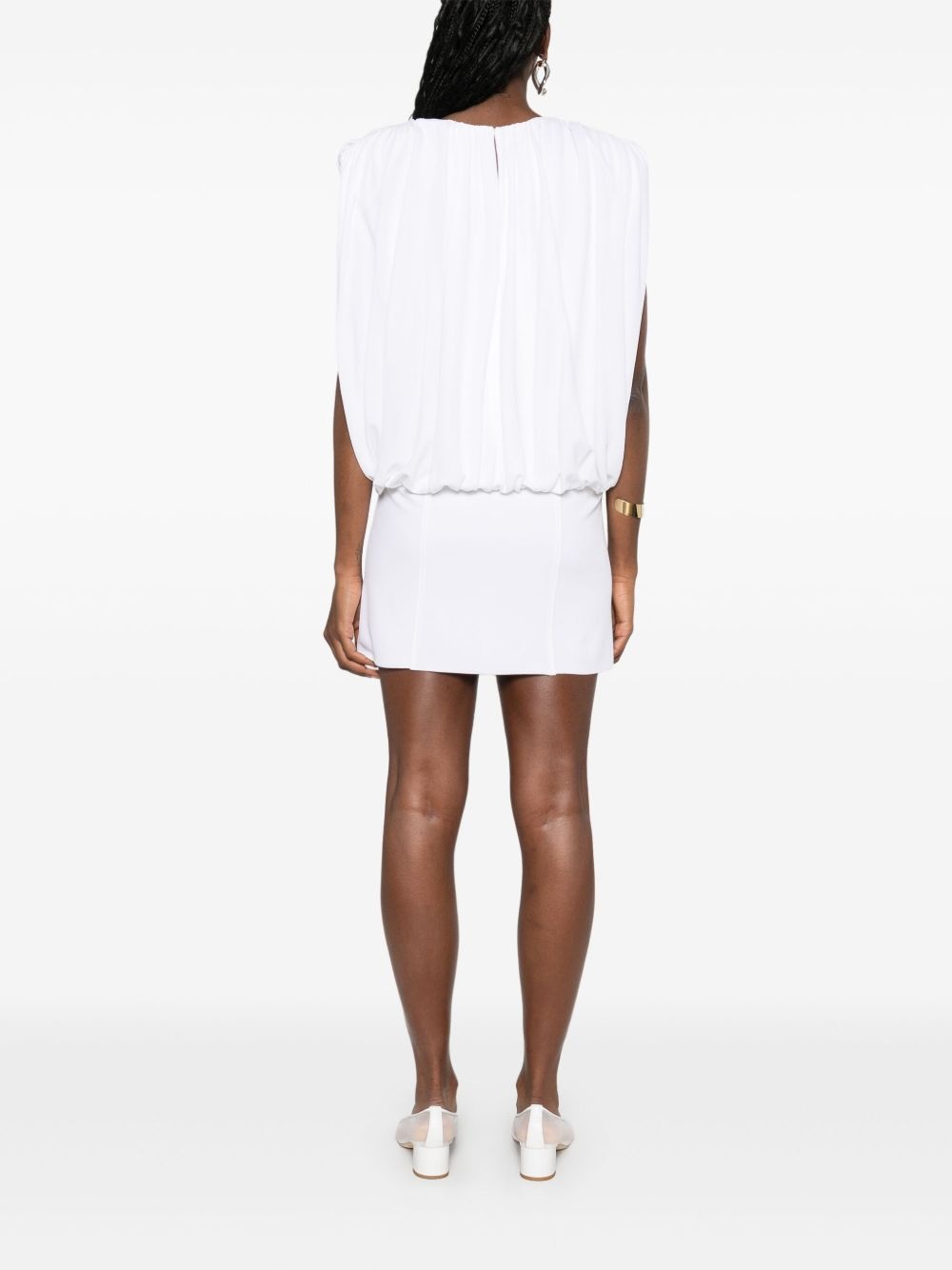 gathered-detailed mini dress - 4