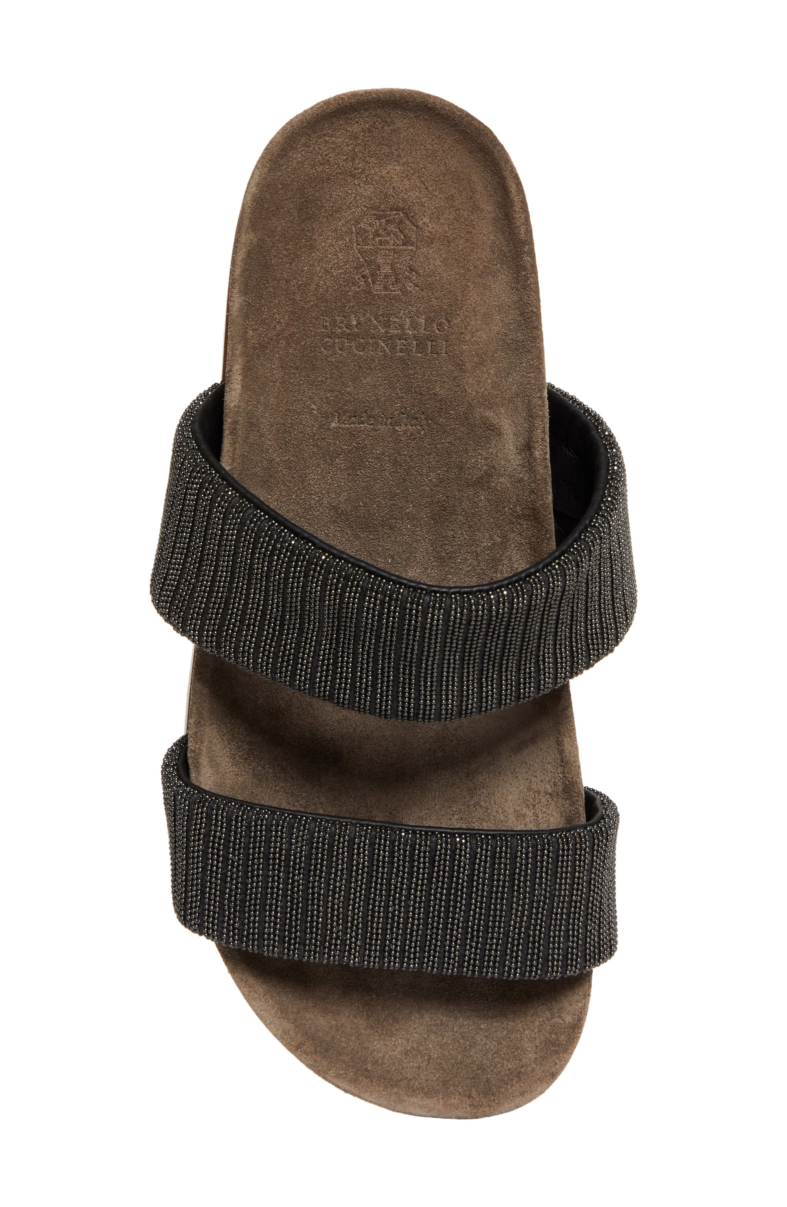 Brunello Cucinelli Monili Two-Strap Slide Sandal in Antracite at Nordstrom - 5