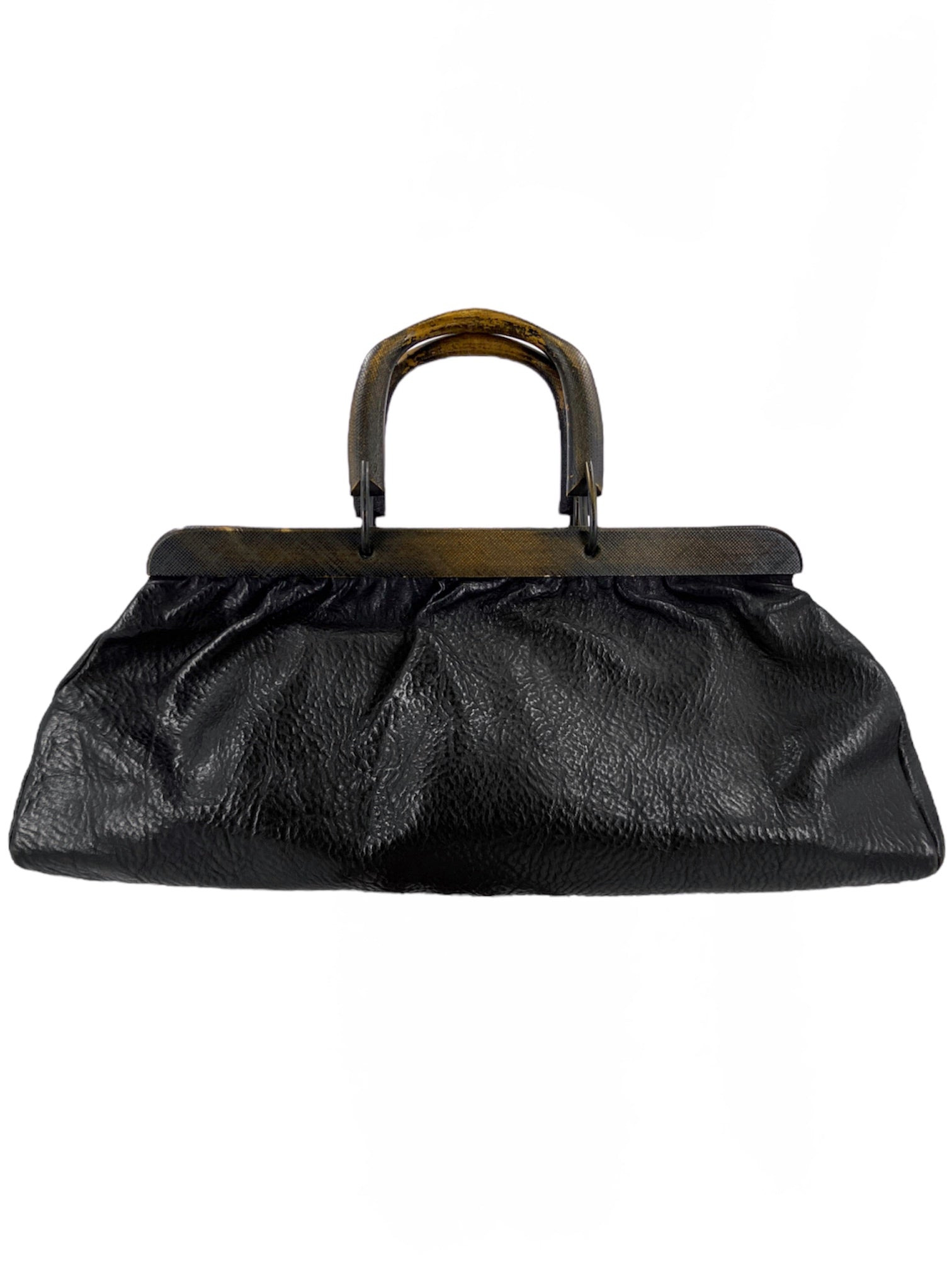 Gucci Fall 2002 Tom Ford Black Pebbled Buffalo Leather Doctors Bag - 5