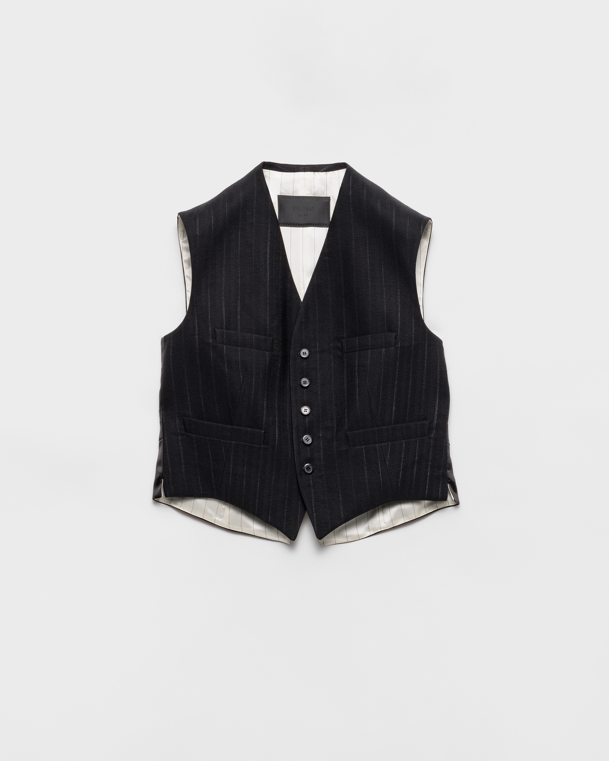 Single-breasted wool blend vest - 1