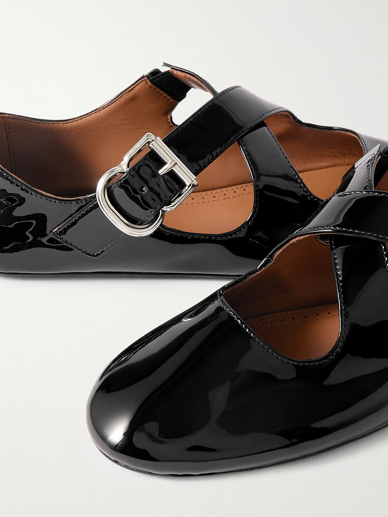 Criss Cross patent-leather ballet flats Black - 4