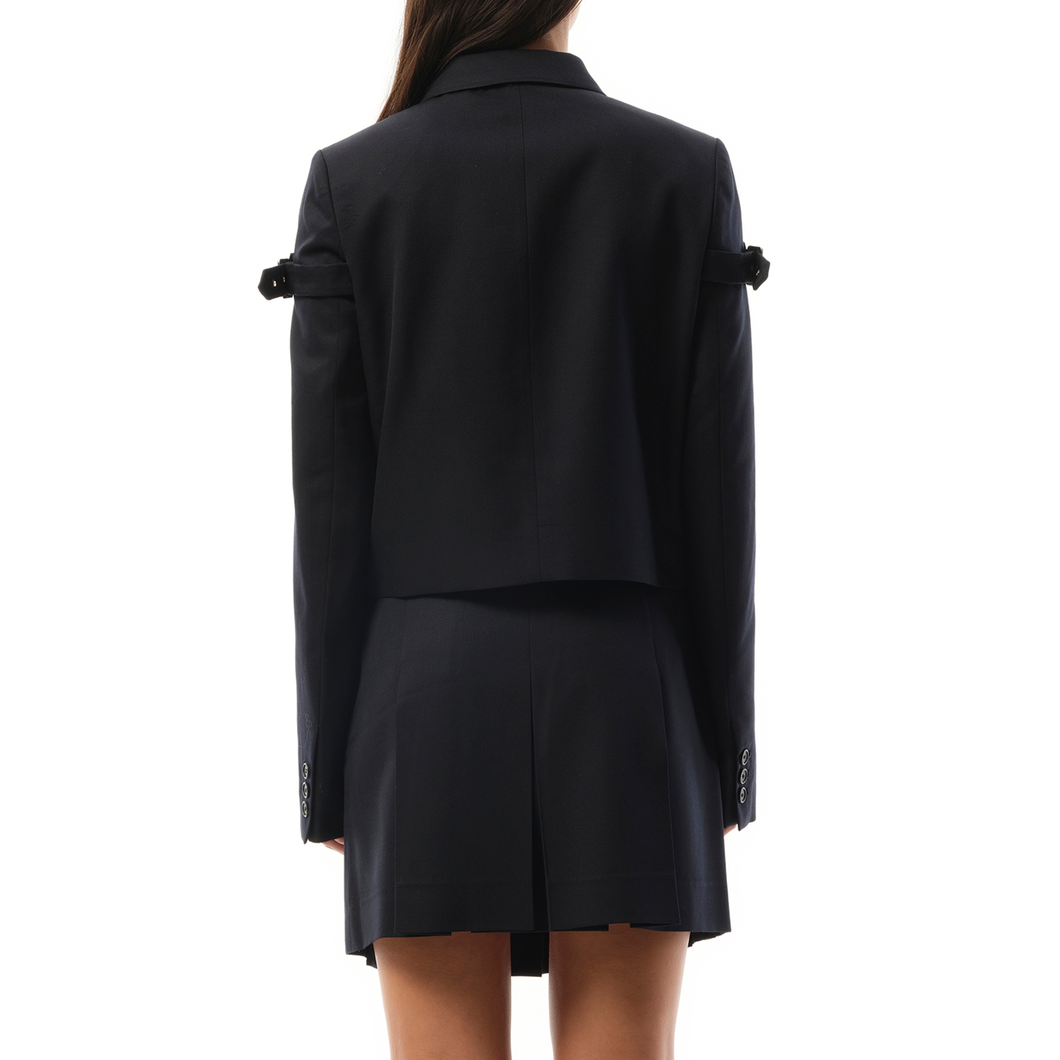Jacket With Sleeve Strap Detail in Navy - 6
