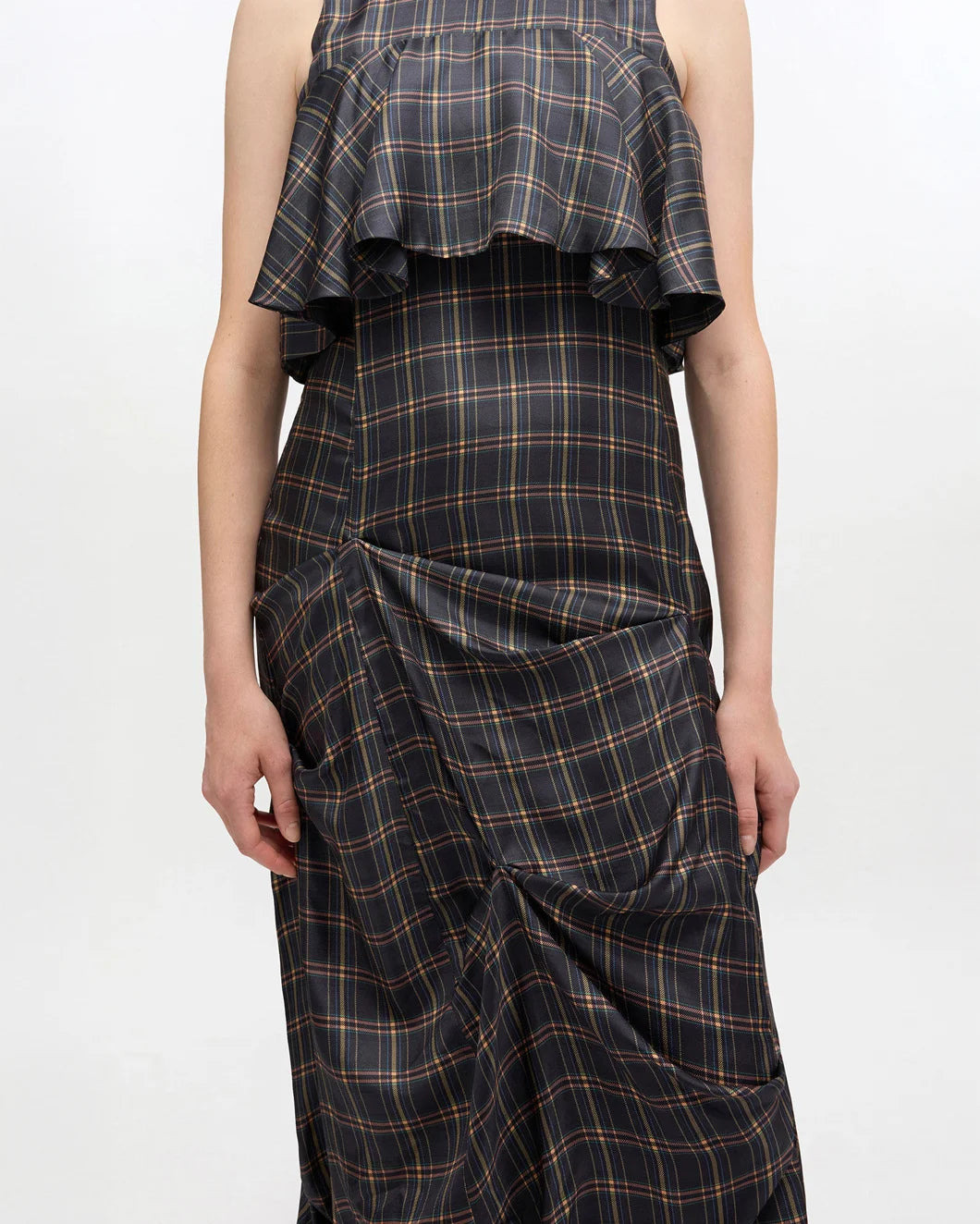 CHECK RUFFLE DRESS - 4