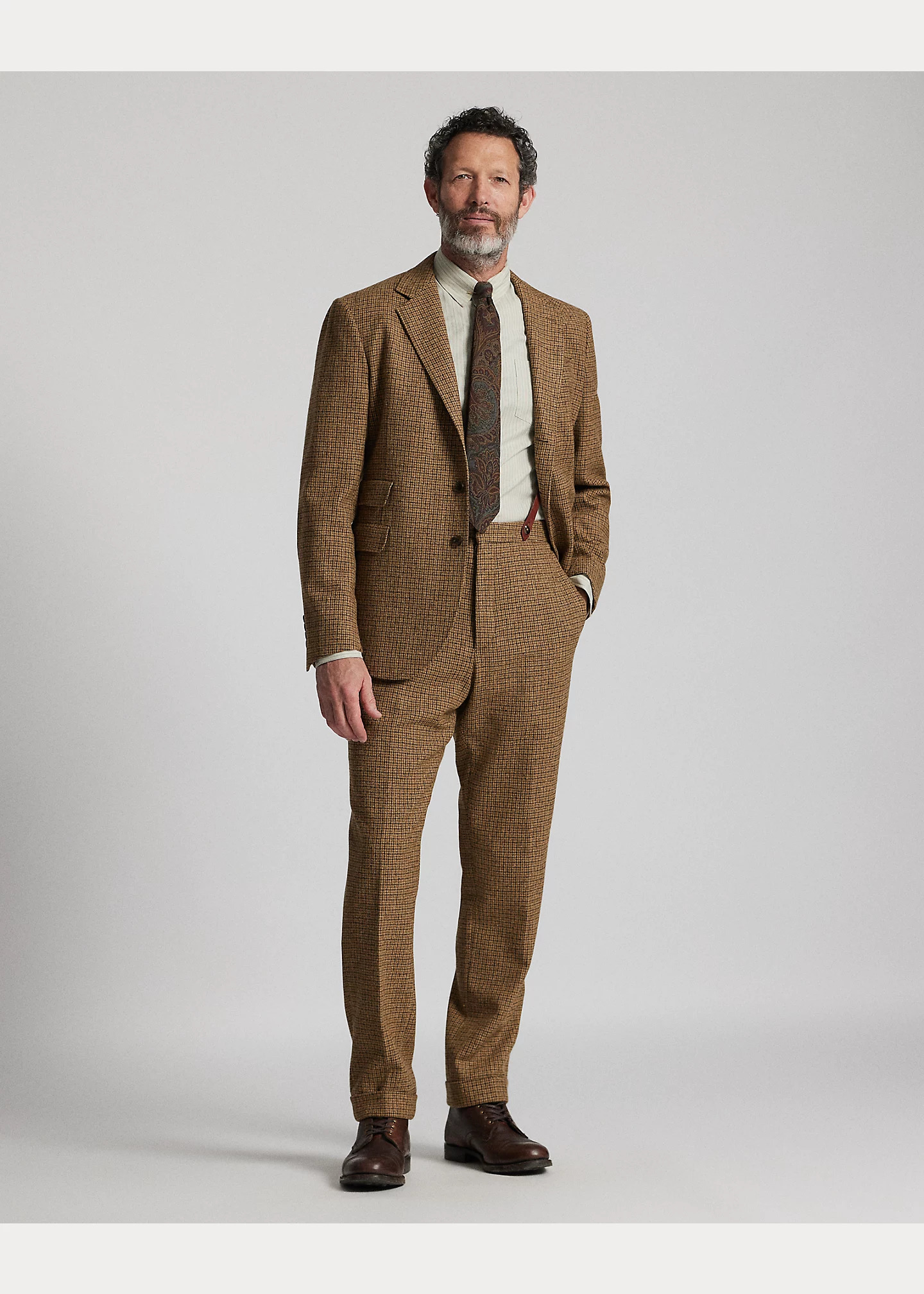 Slim Fit Checked Wool Suit Trouser - 2