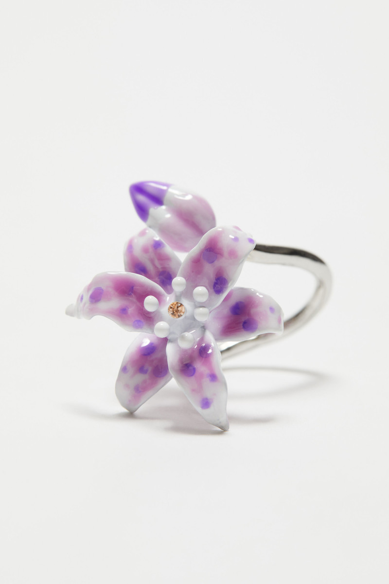 Flower ring - Silver/light purple 3