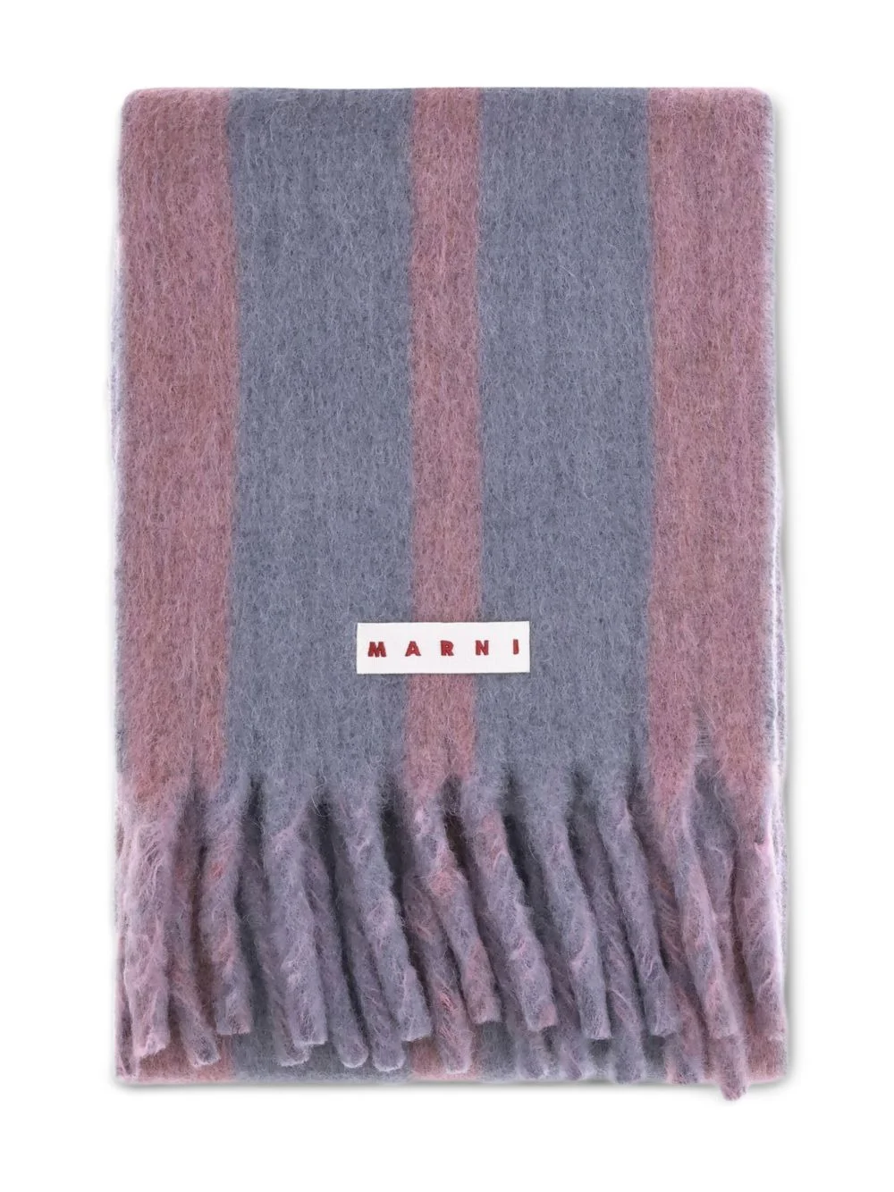 striped fringed scarf - 1