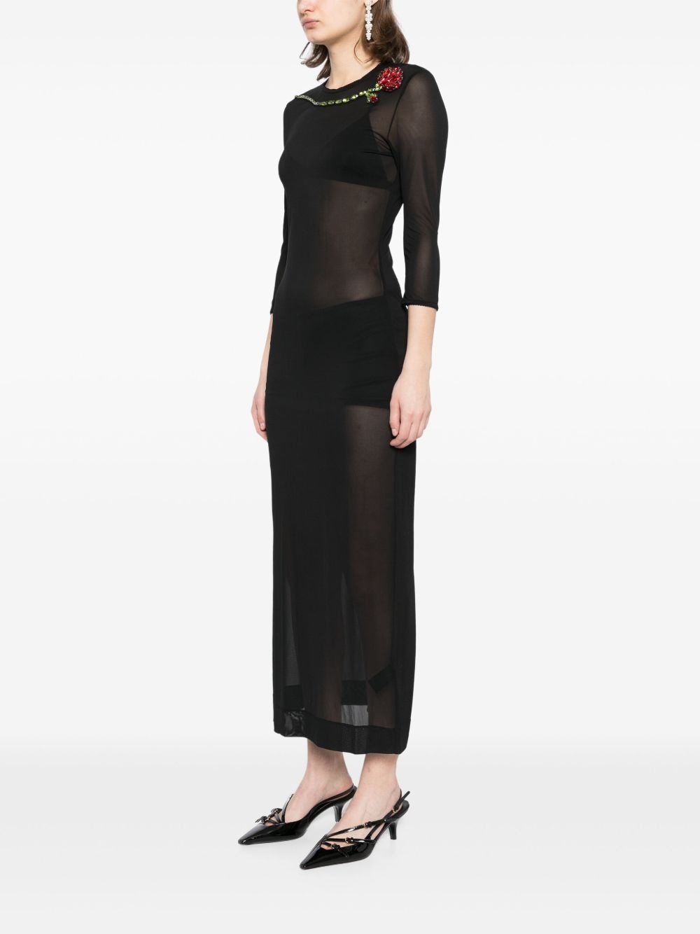 ballet mesh column dress - 3