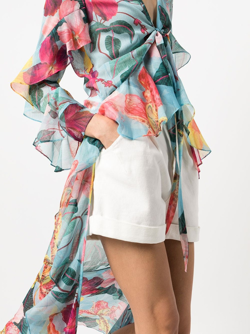 Hibiscus floral-print dip blouse 5